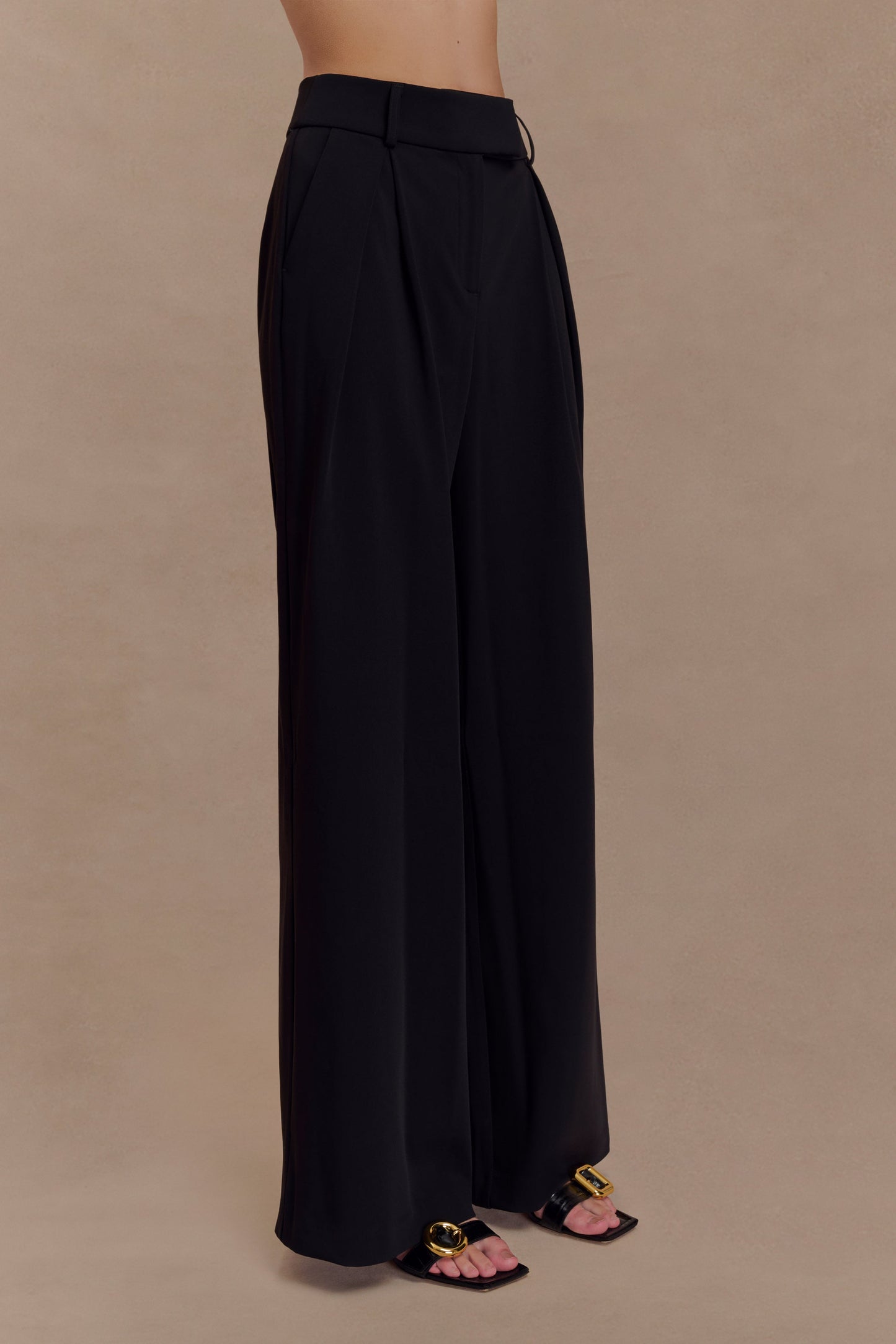Pantalon large à plis Jacqueline - Noir