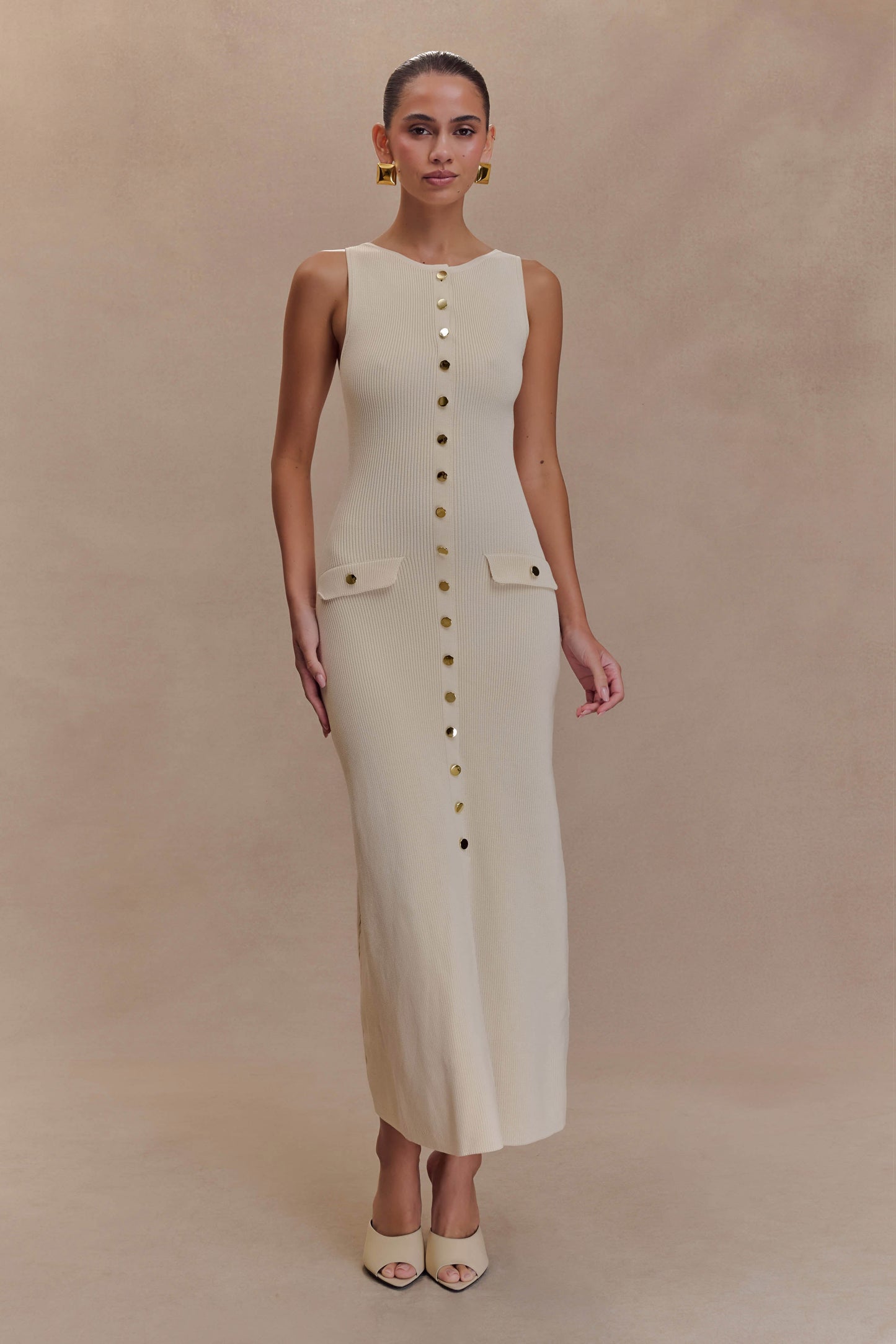 Robe Maxi Sans Manches Boutonnée Sawyer - Ivoire