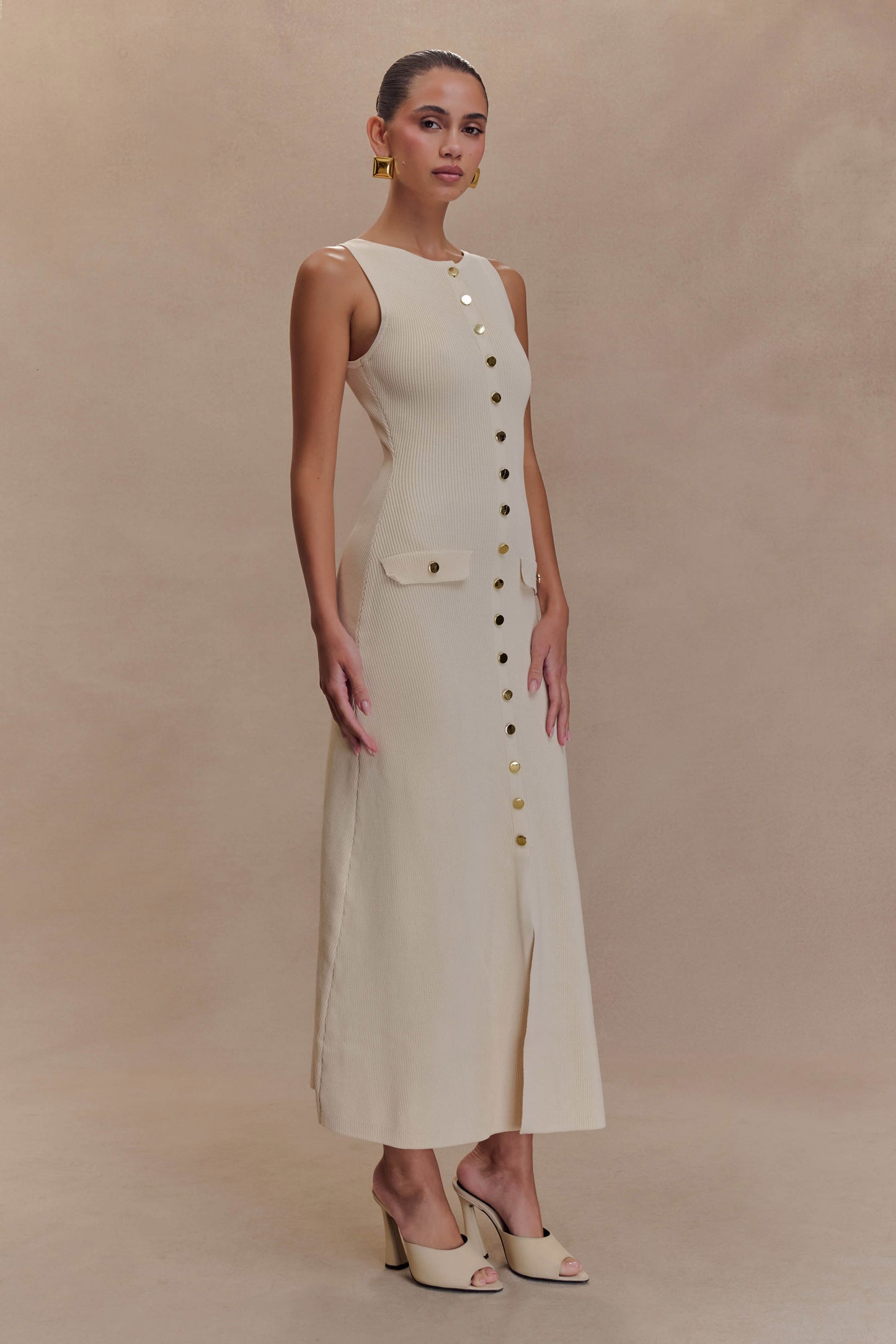Robe Maxi Sans Manches Boutonnée Sawyer - Ivoire