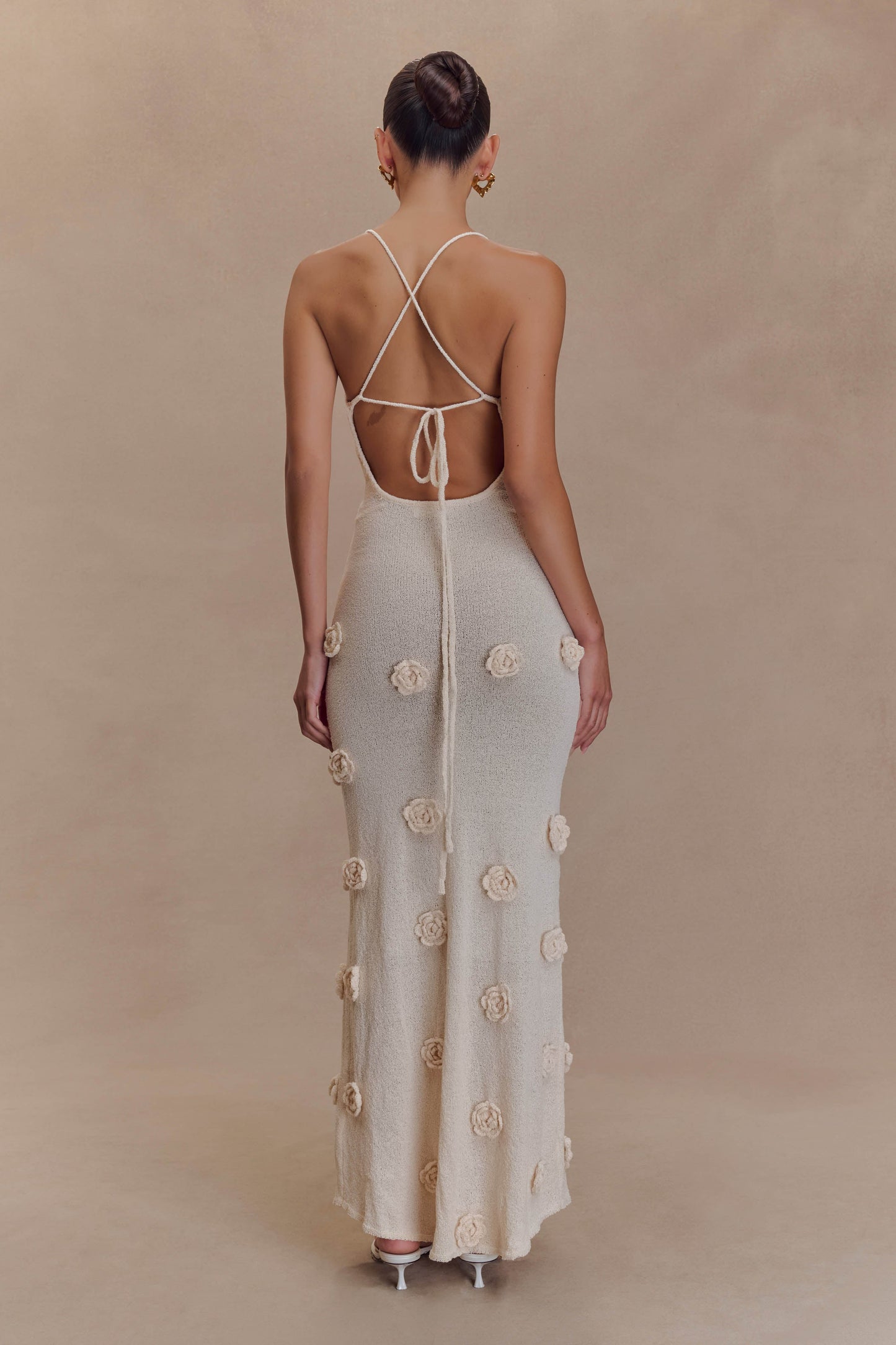 Robe Maxi Tricot Suki à Motifs Floraux - Nude