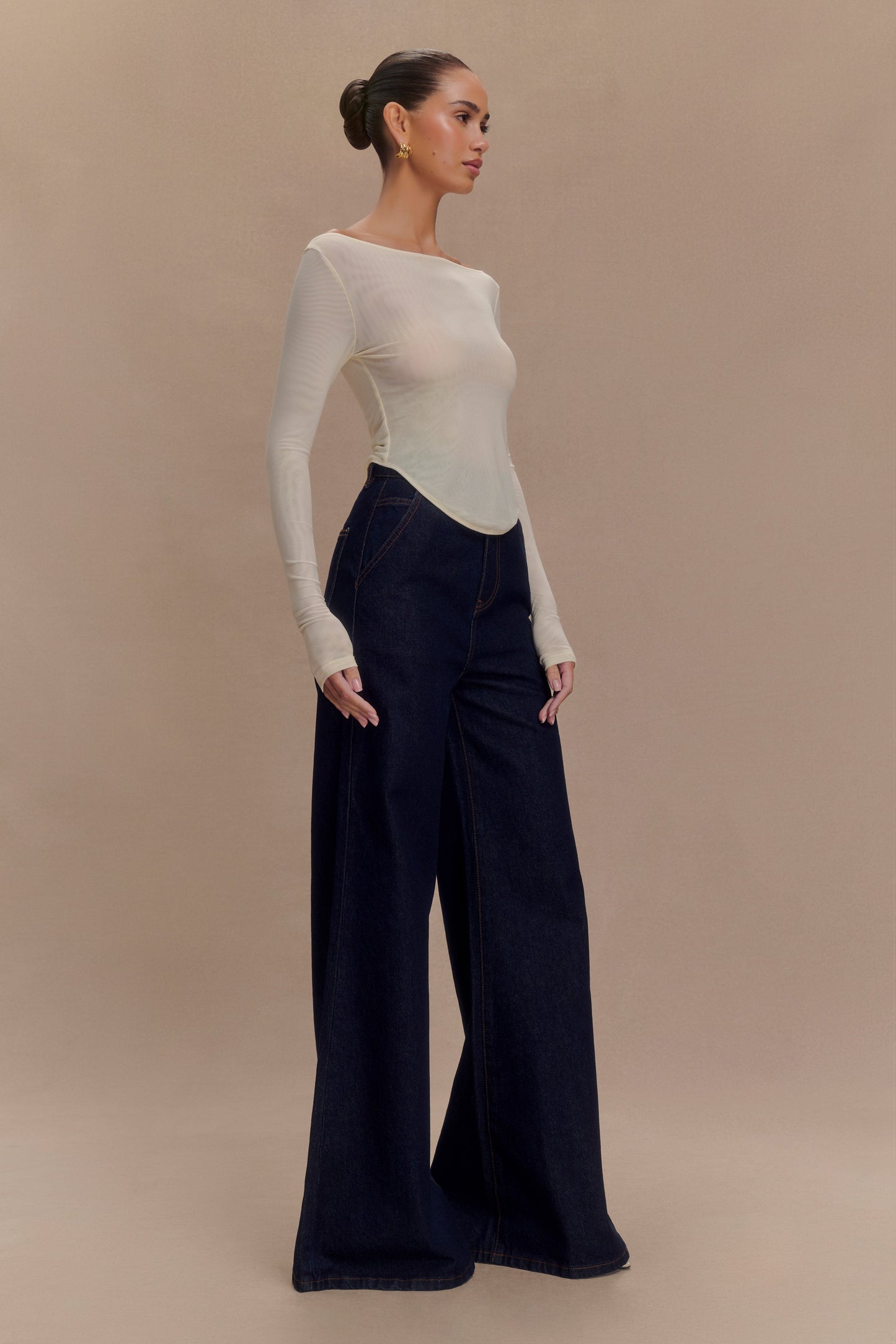 Colette Haut en Maille à Col Rond - Ivoire