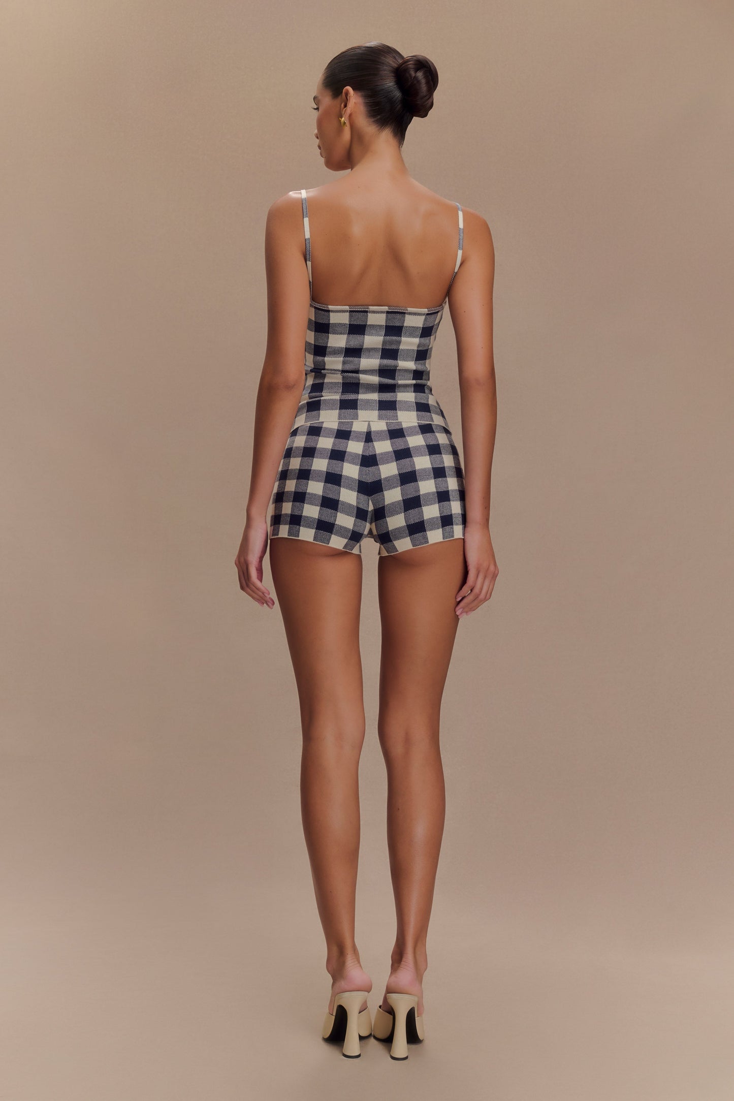 Short en tricot Marcie - Gingham marine