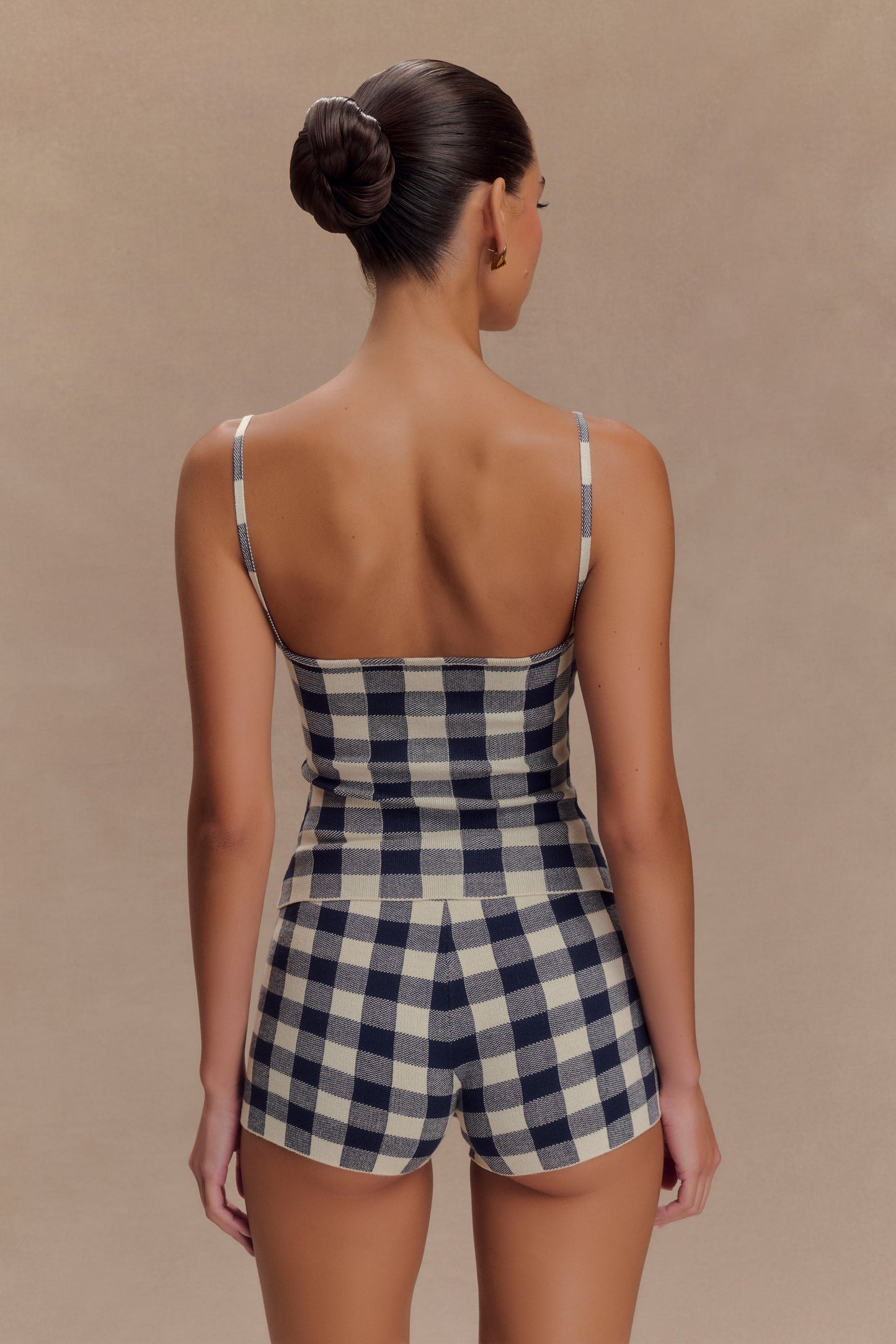 Short en tricot Marcie - Gingham marine