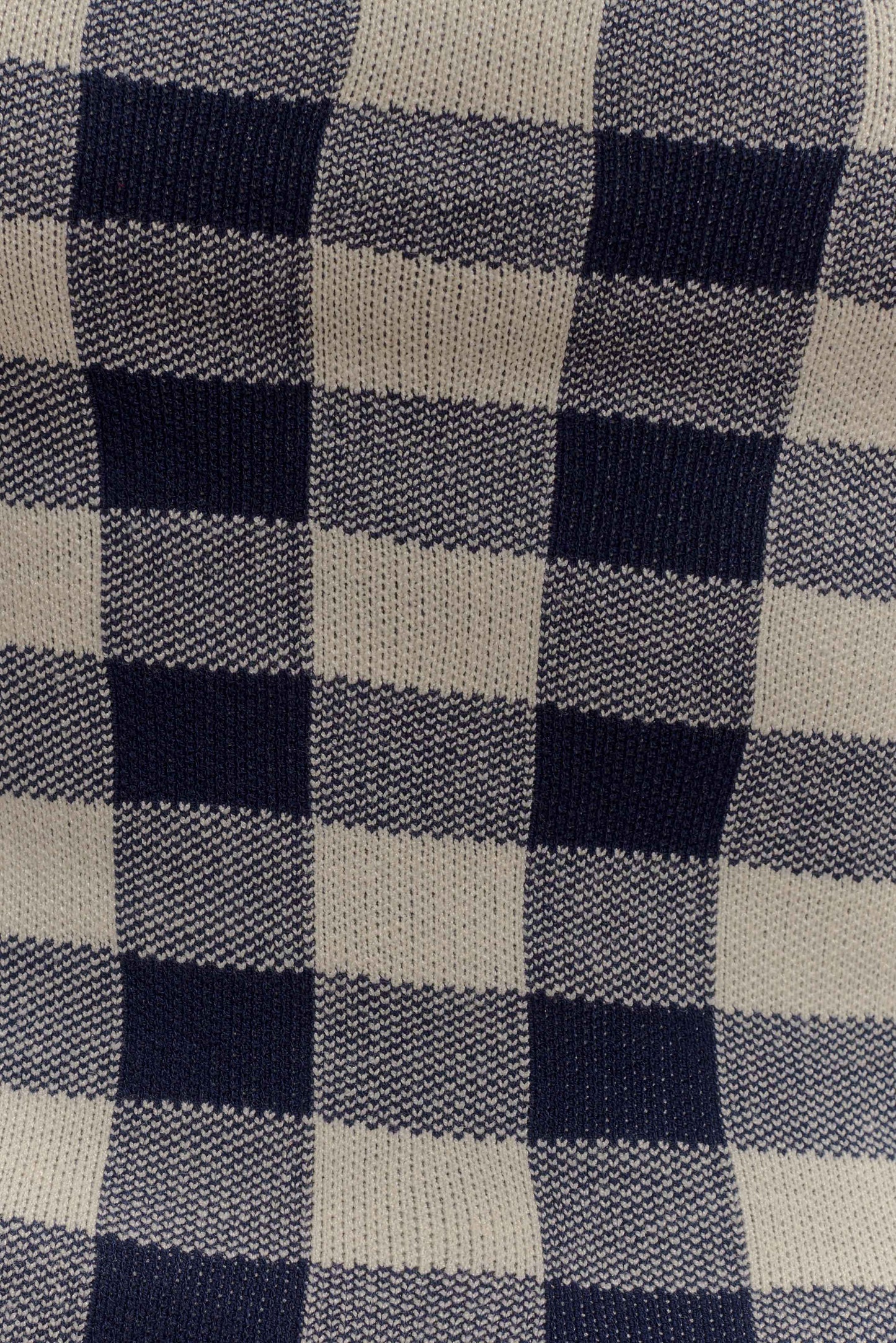 Marcie, haut en tricot sans manches - carreaux bleu marine