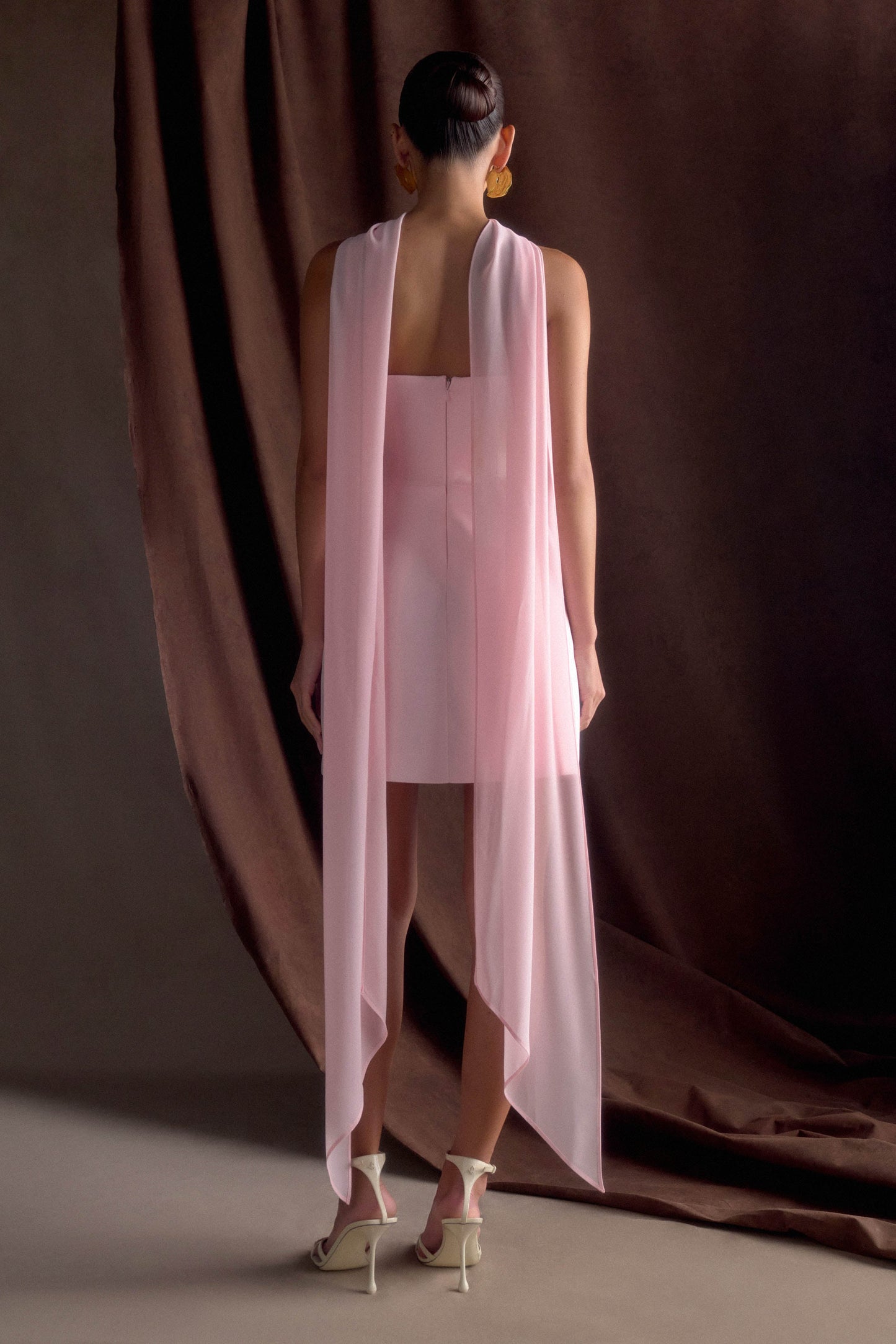 Mini-robe tailleur sans bretelles Orellia - Rose tendre
