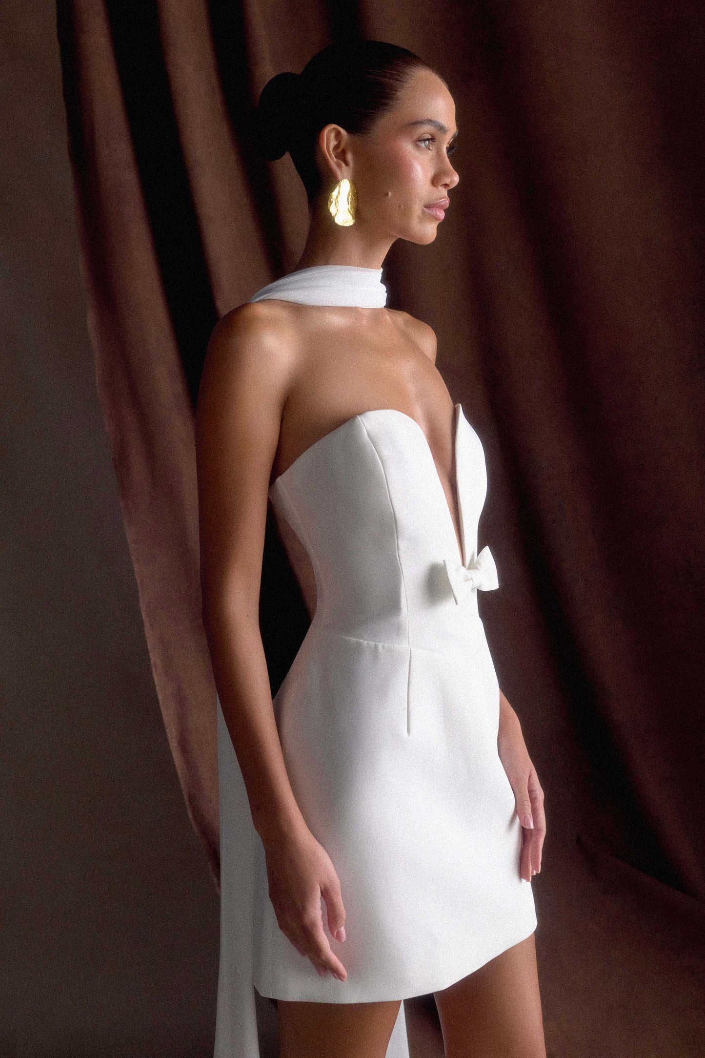 Mini-robe tailleur sans bretelles Orellia - Ivoire