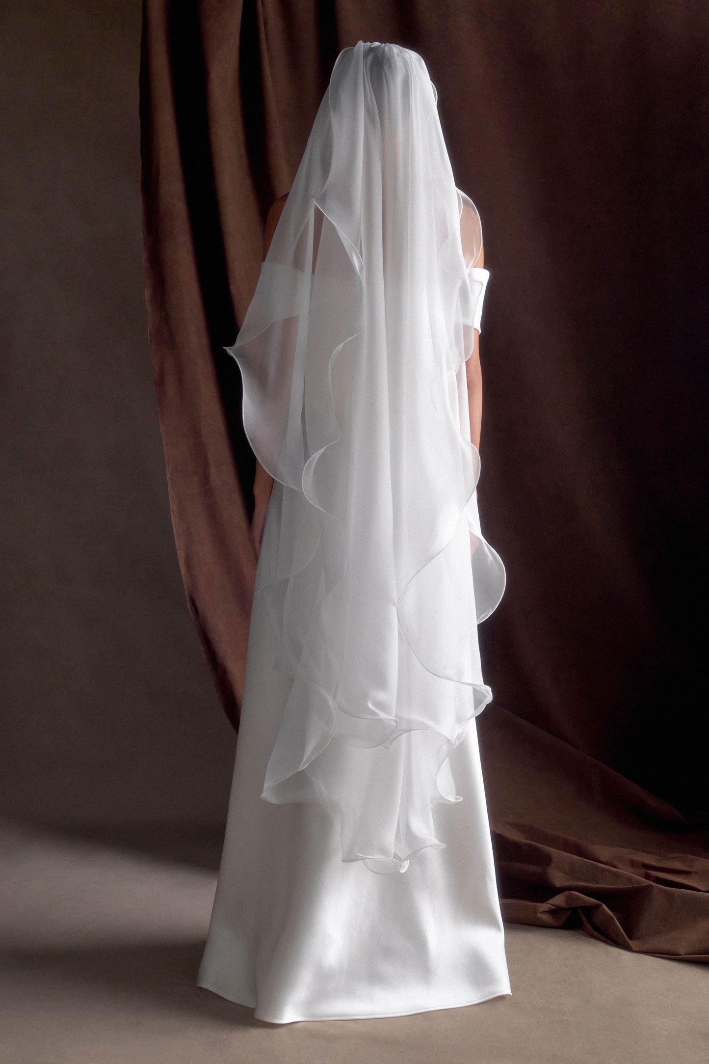 Voile en mousseline de soie fluide Asteria - Ivoire