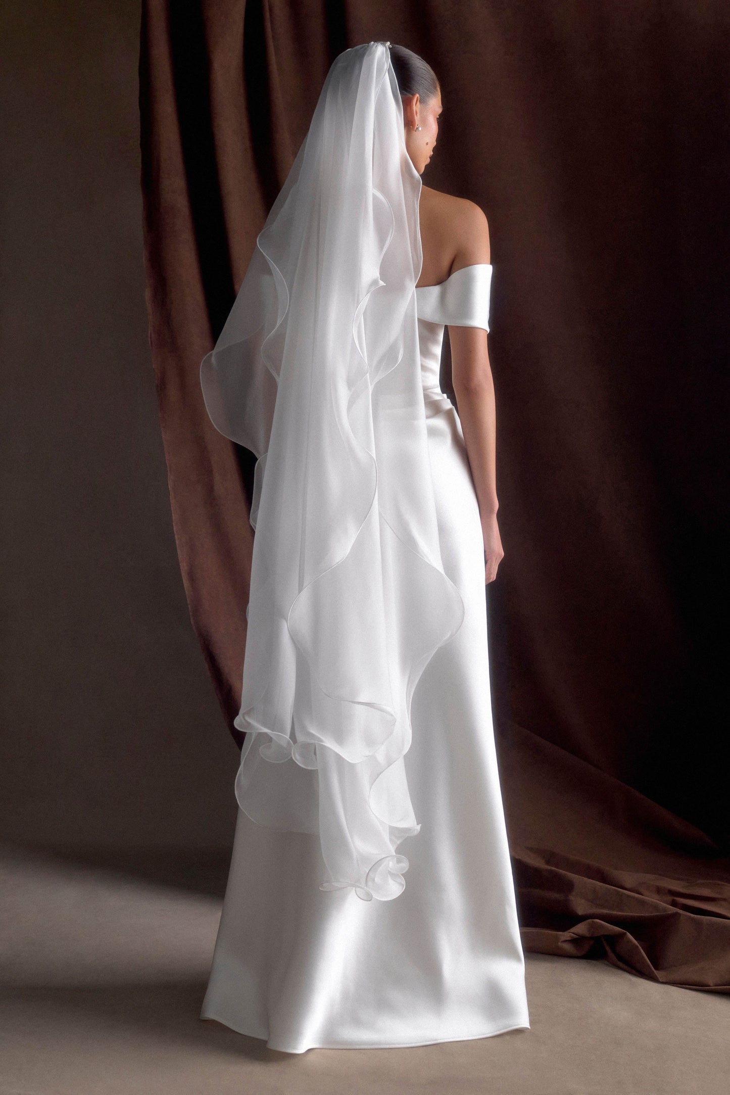Voile en mousseline de soie fluide Asteria - Ivoire