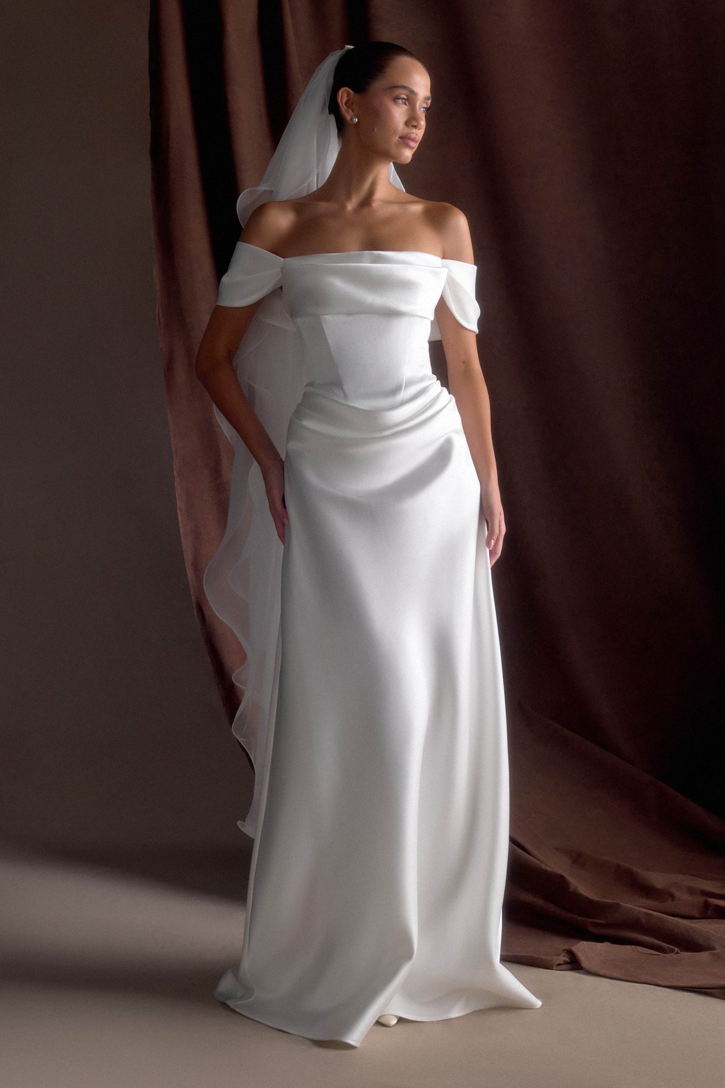 Voile en mousseline de soie fluide Asteria - Ivoire