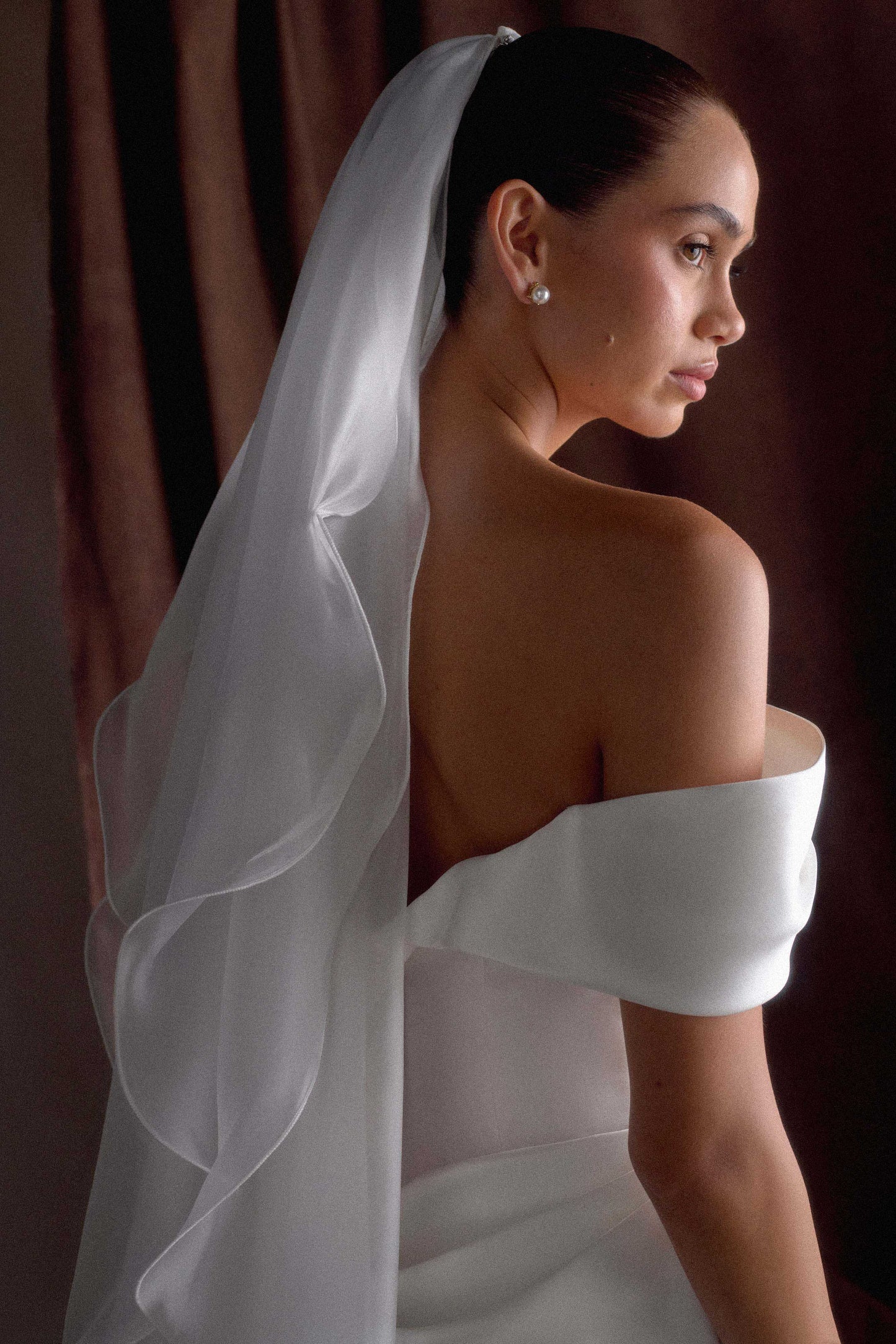 Voile en mousseline de soie fluide Asteria - Ivoire