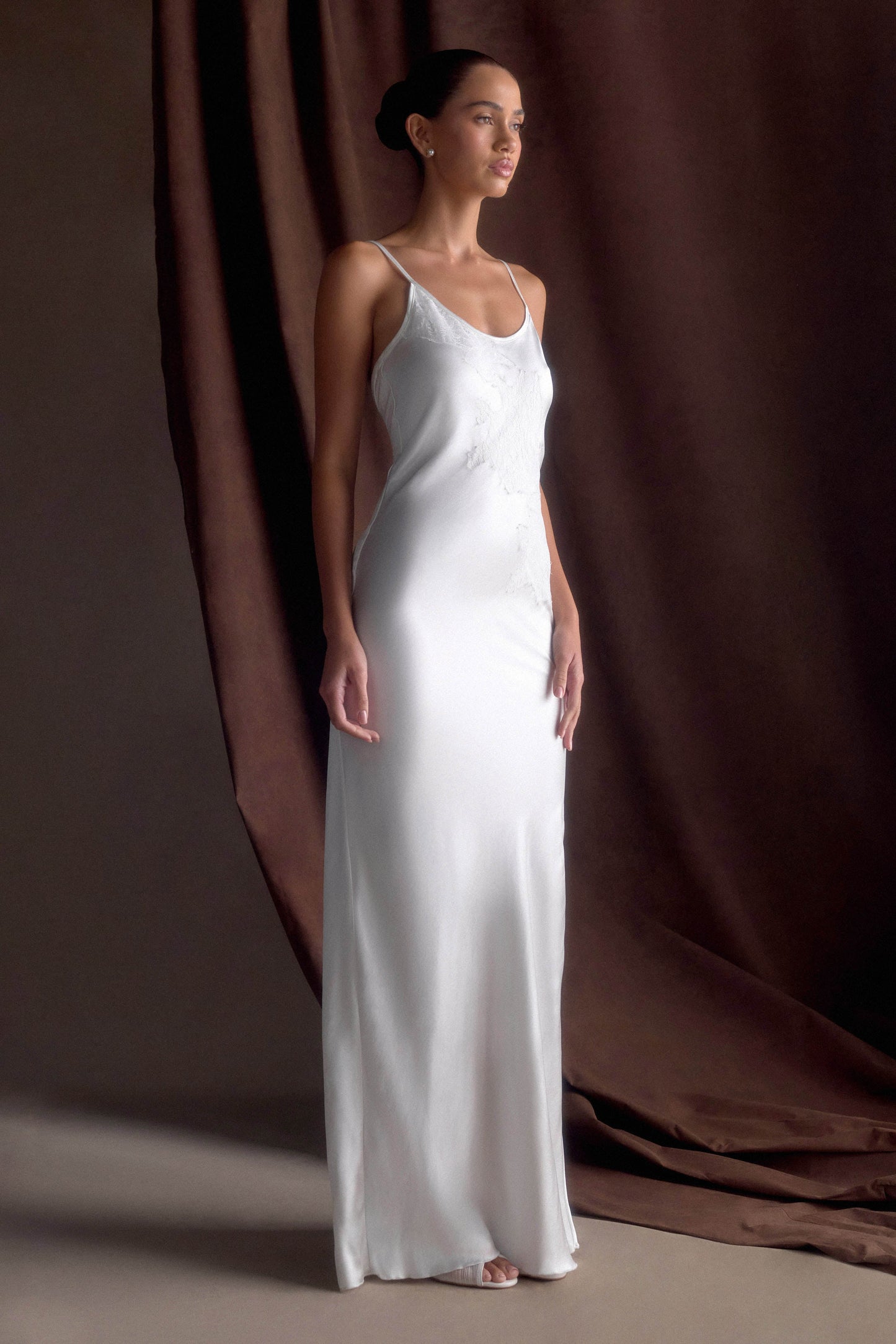 Robe Maxi en Satin Saylor - Ivoire