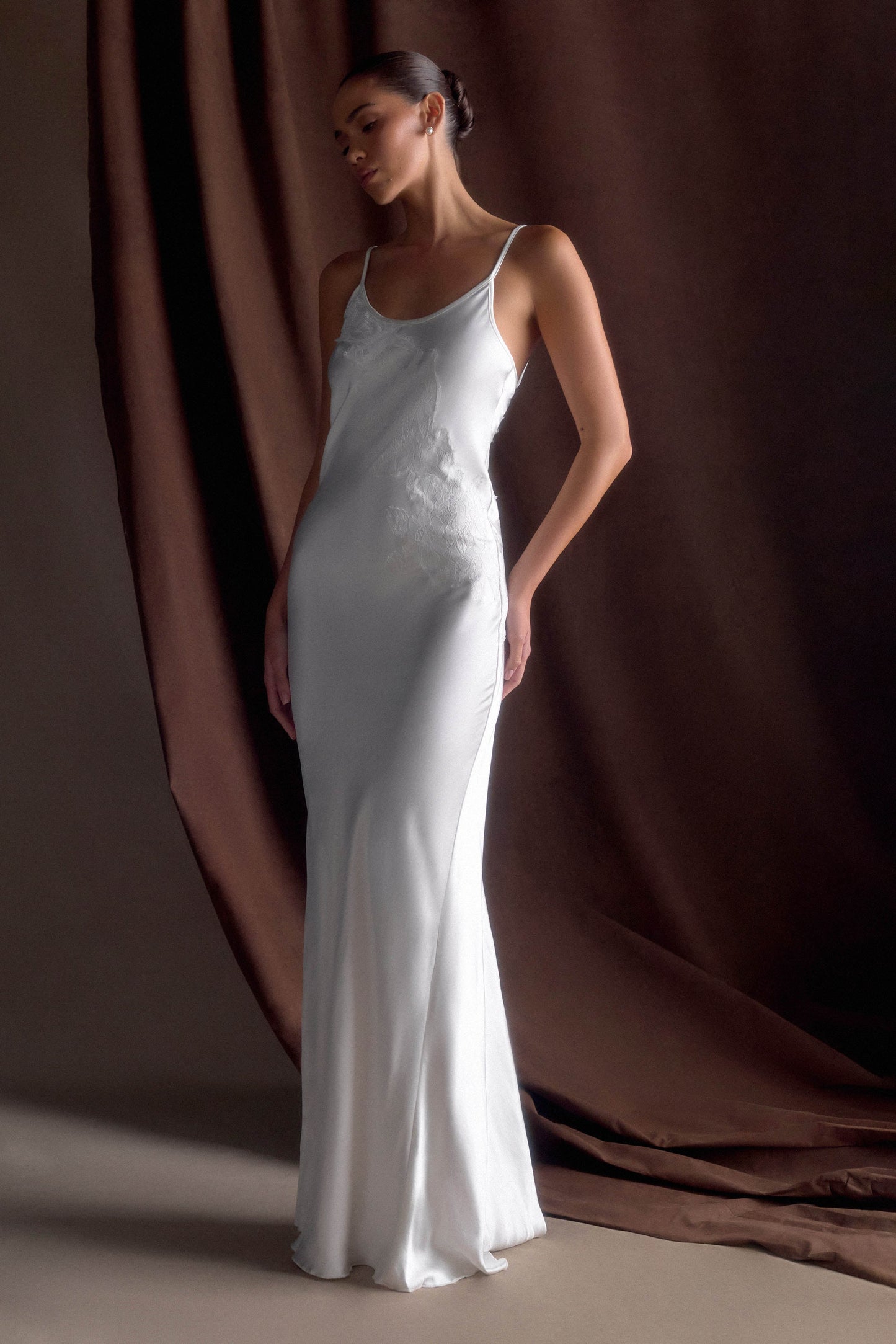 Robe Maxi en Satin Saylor - Ivoire