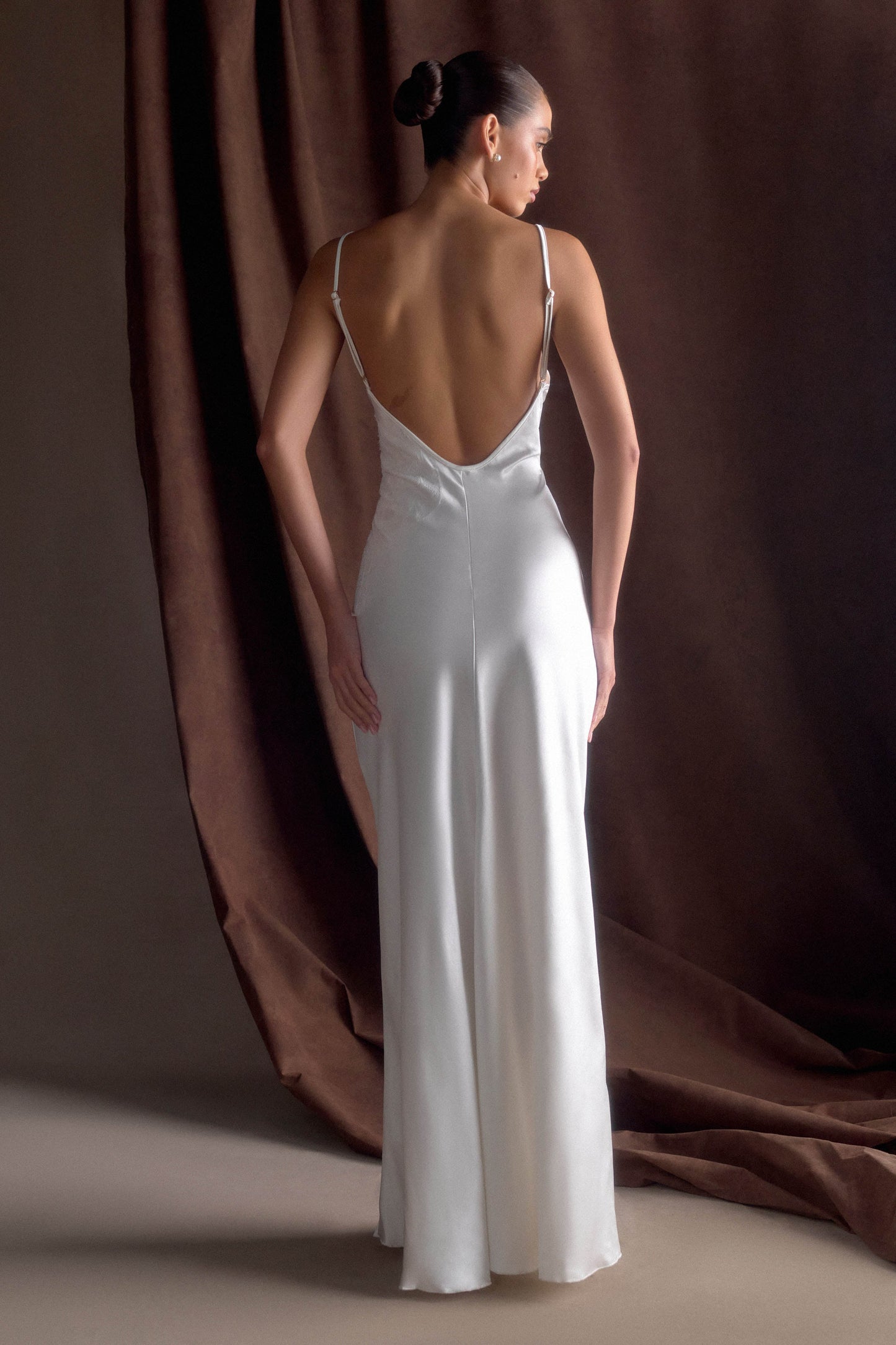 Robe Maxi en Satin Saylor - Ivoire