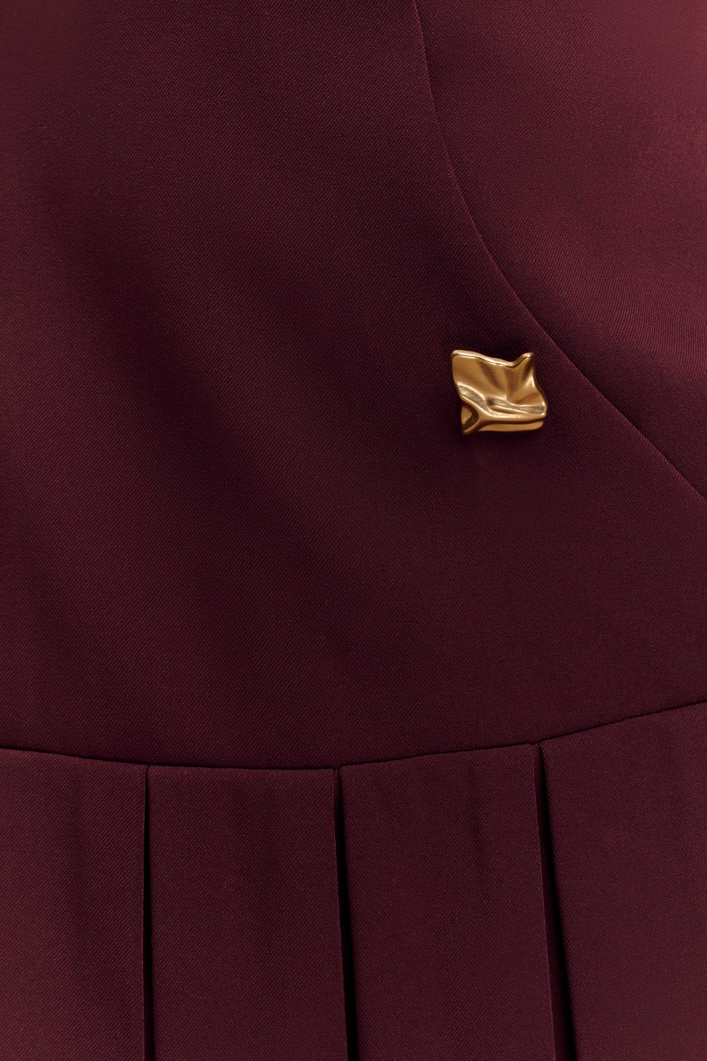 Robe mini plissée sans manches Mackenzie - Brun-rouge