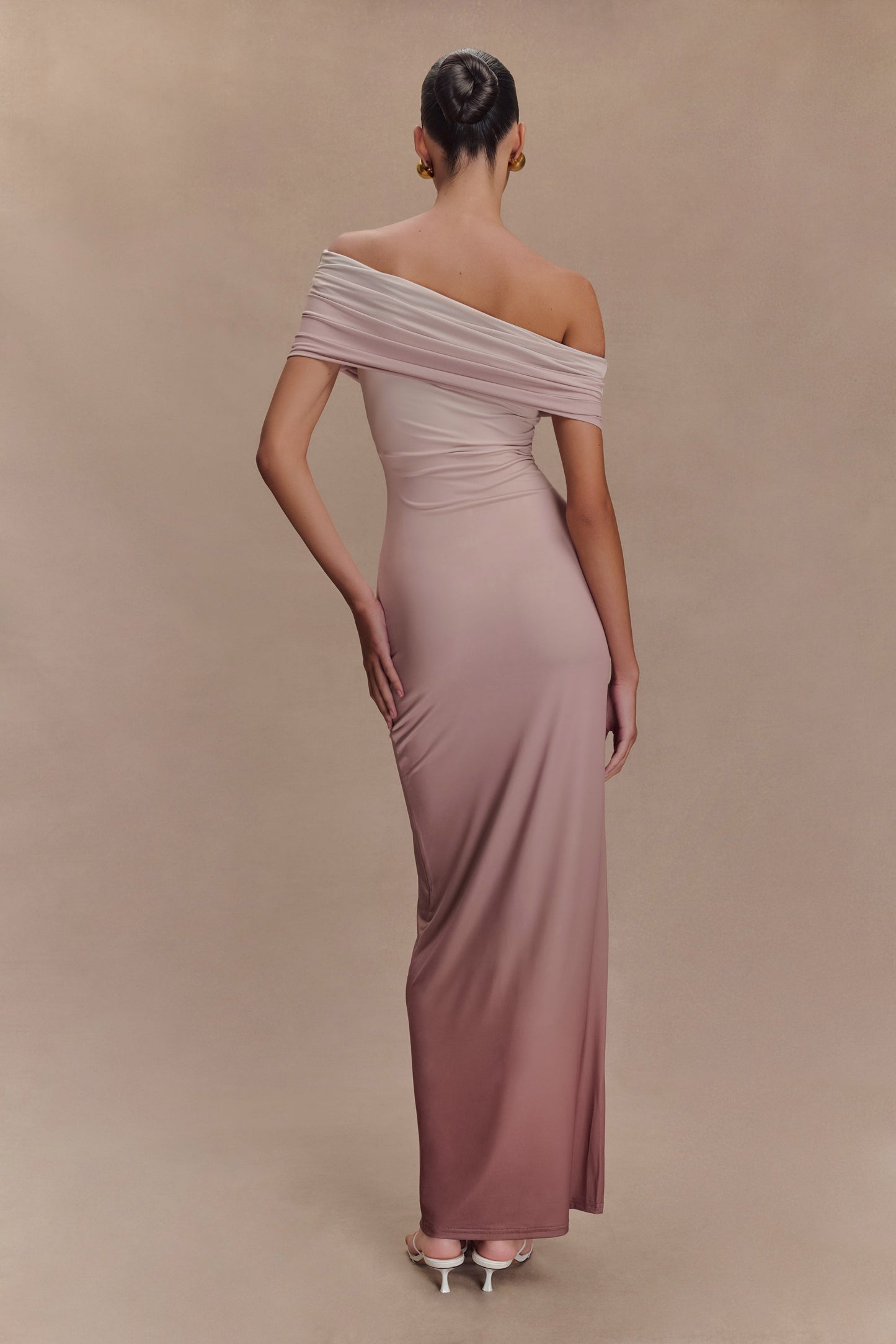 Robe Maxi Épaulettes Découv. Cassandra - Ombrage Neutre