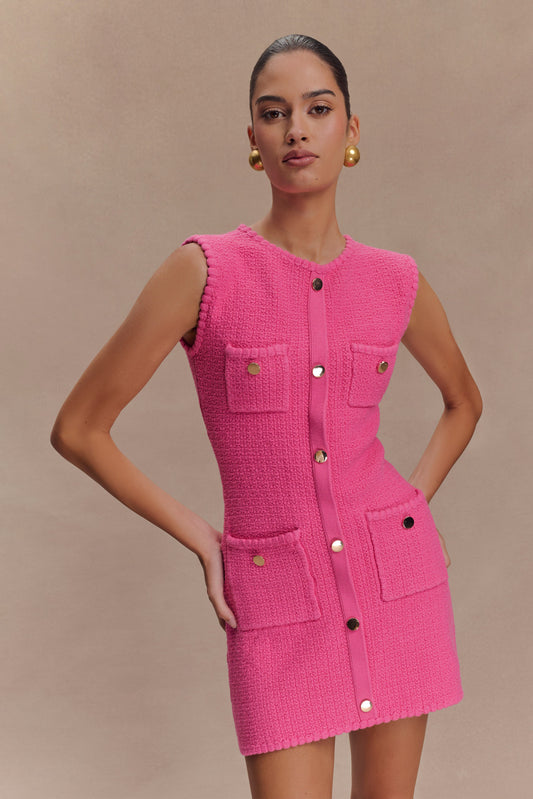 Mini-robe en tricot Mia - Rose