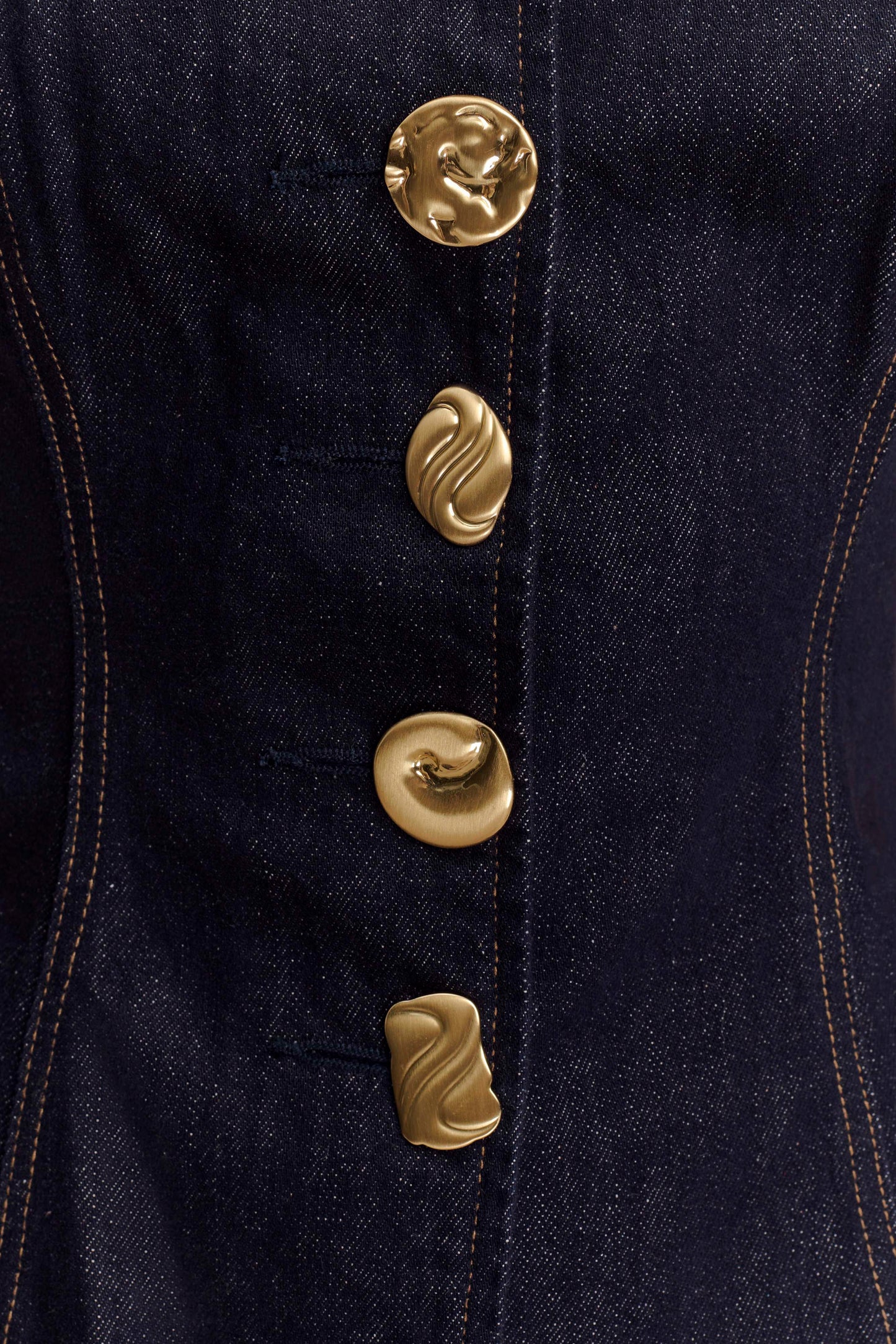 Neve, haut en jean sans manches à boutons - bleu indigo délavé