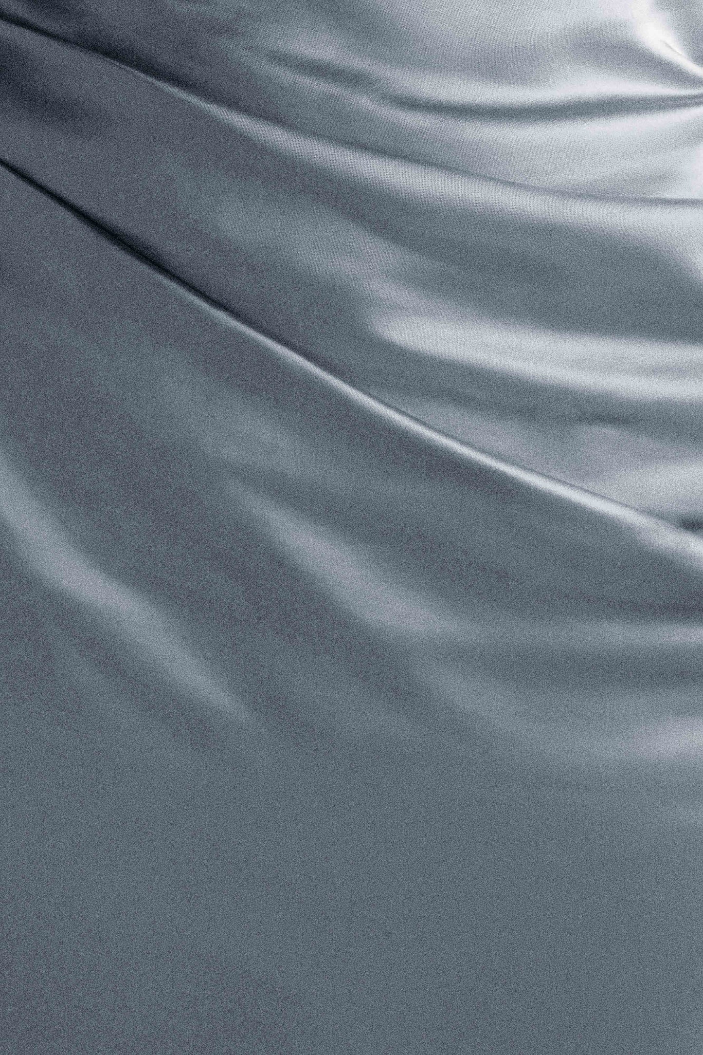 Robe Maxi en Satin Dalia à Manches Décolletées - Bleu Glacé
