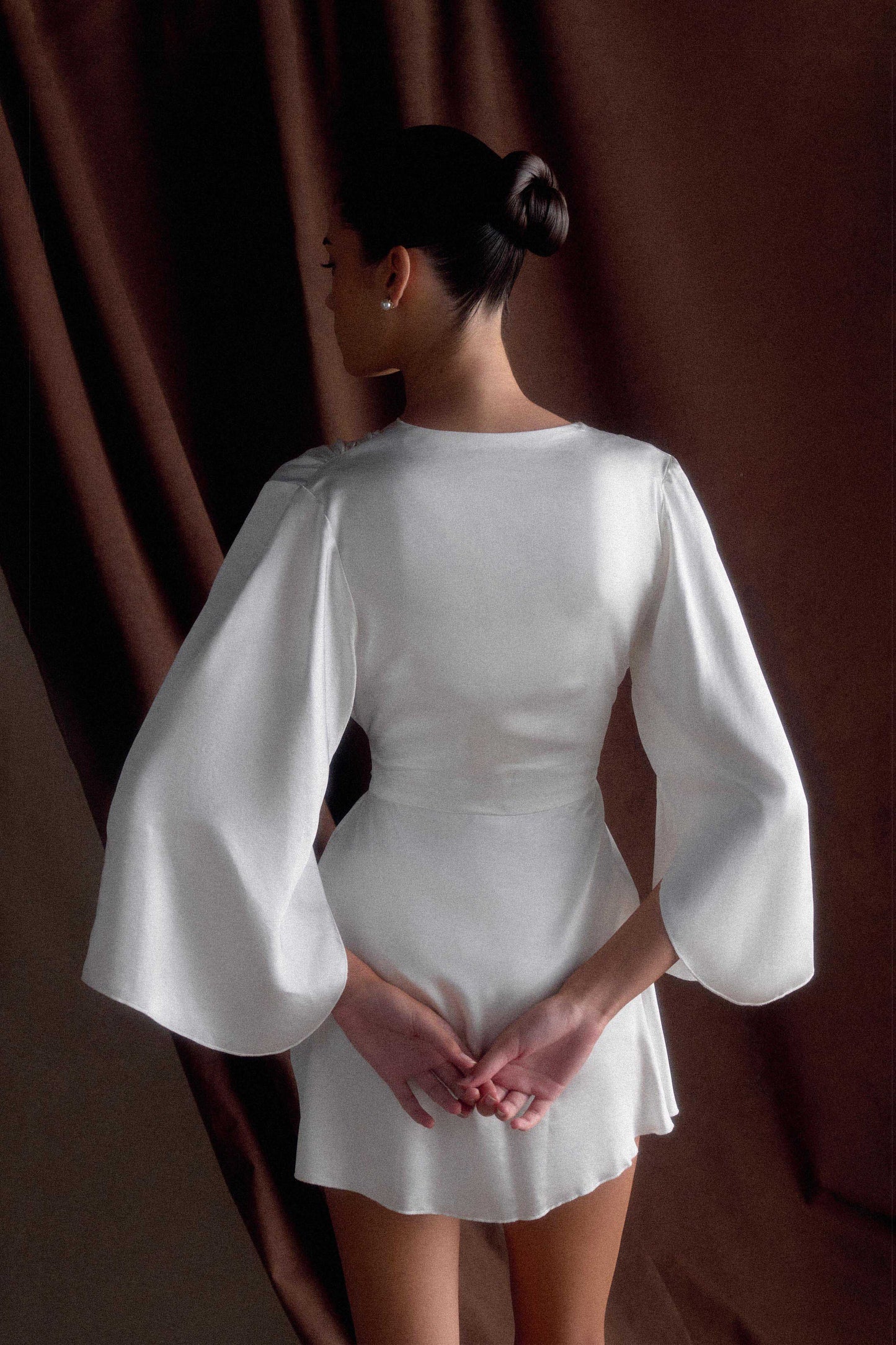 Manteau de mariée en satin Sterling - Ivoire