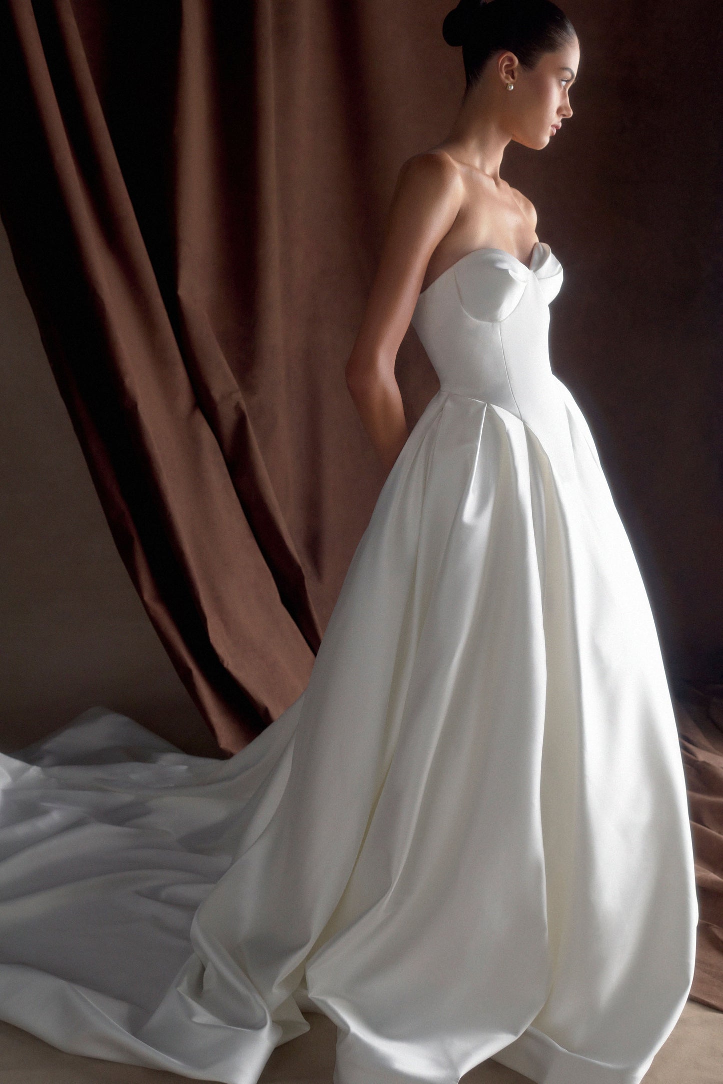 Robe Maxi Satin Sans Bretelles Delphine - Blanche