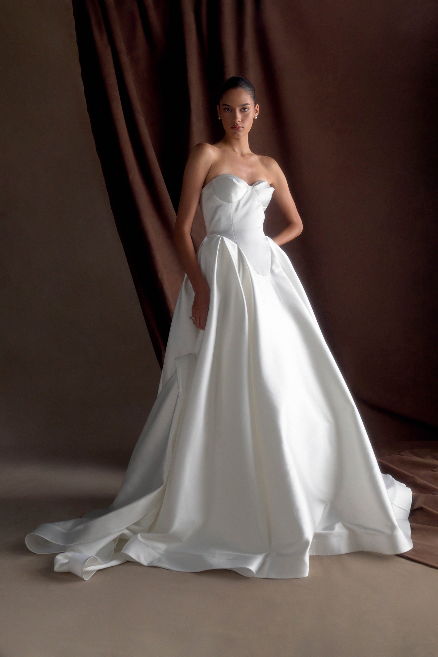 Robe Maxi Satin Sans Bretelles Delphine - Blanche