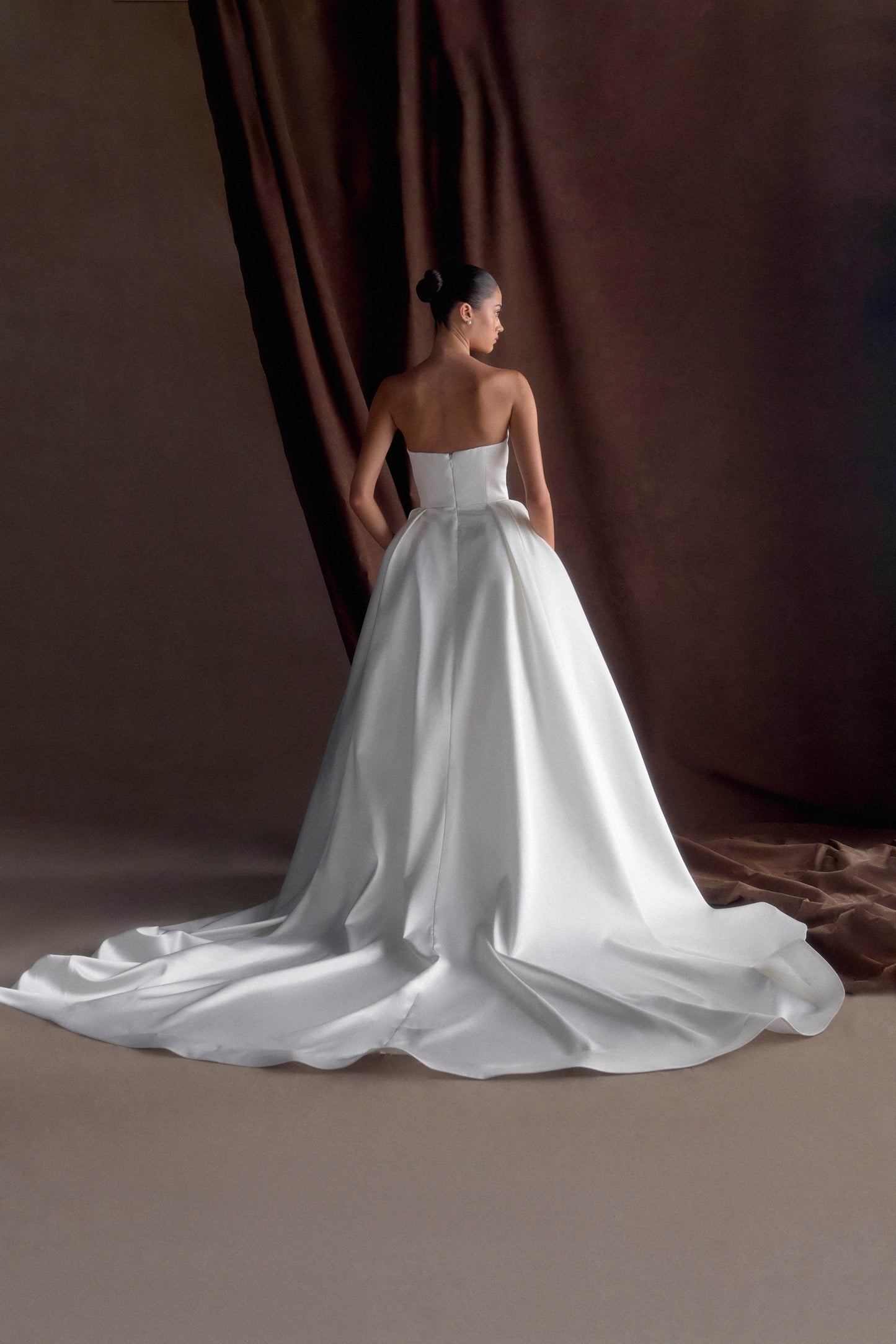 Robe Maxi Satin Sans Bretelles Delphine - Blanche