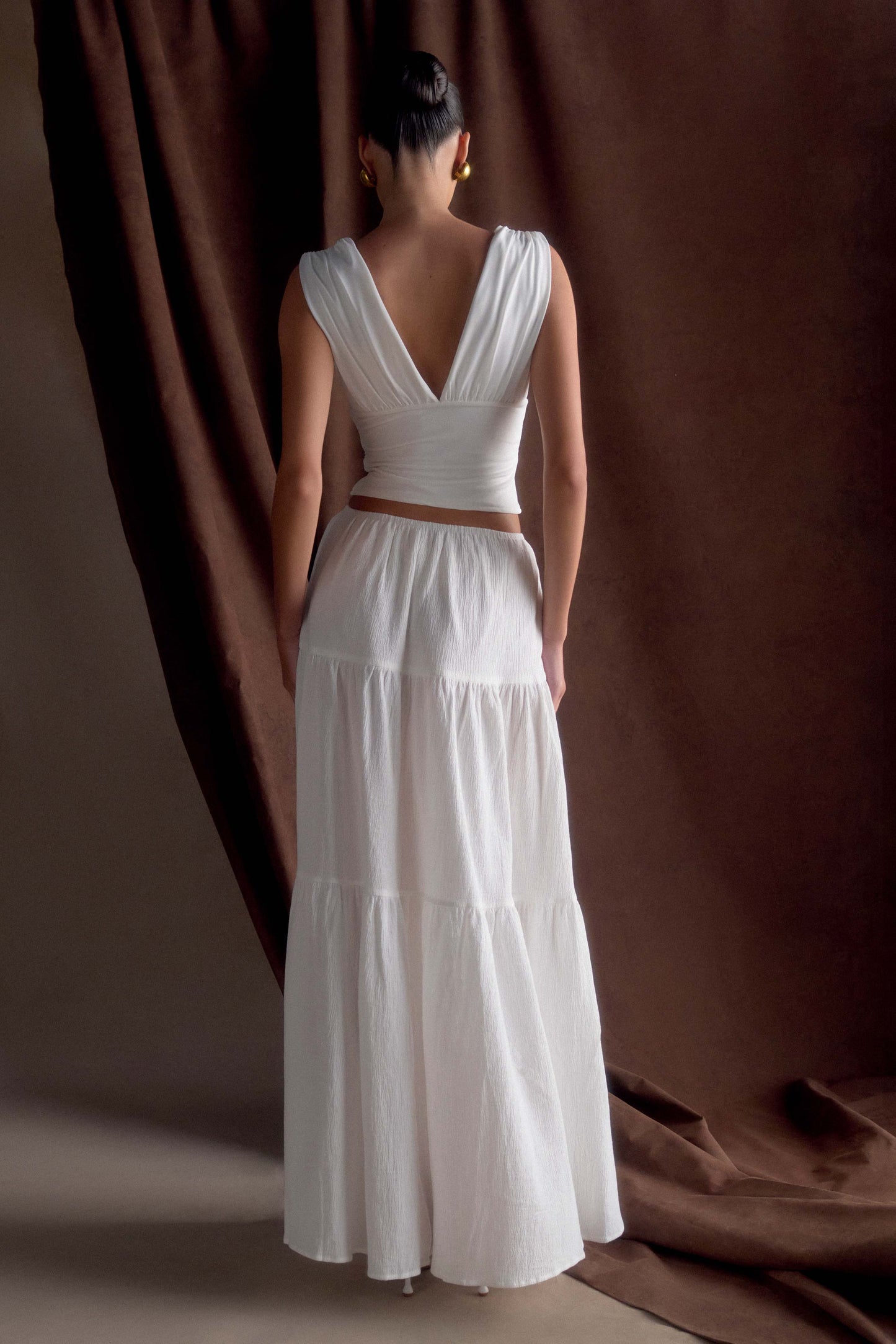 Jupe Maxi en Coton Jacinda - Blanche