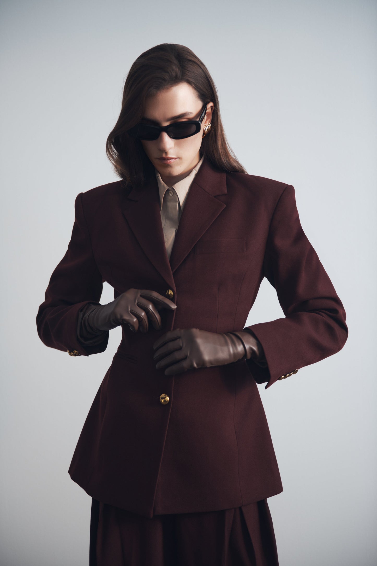 Blazer à taille ajustée Bellamy - Brun-rouge
