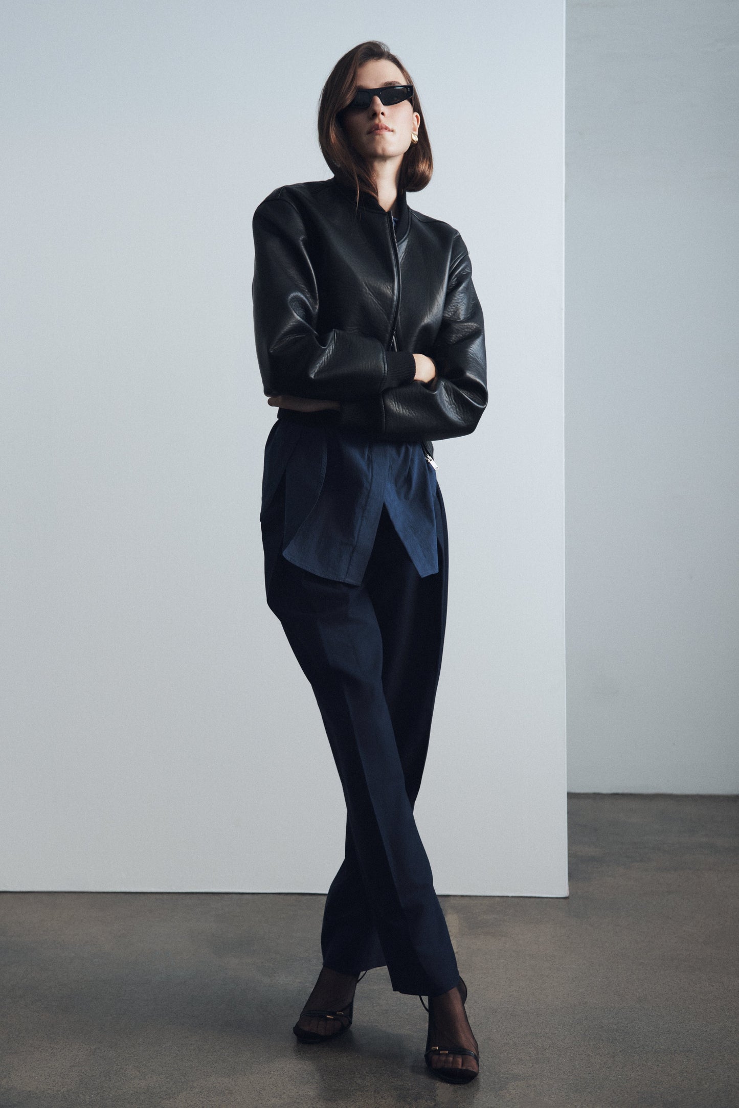 Bomber en simili cuir Codi - Noir