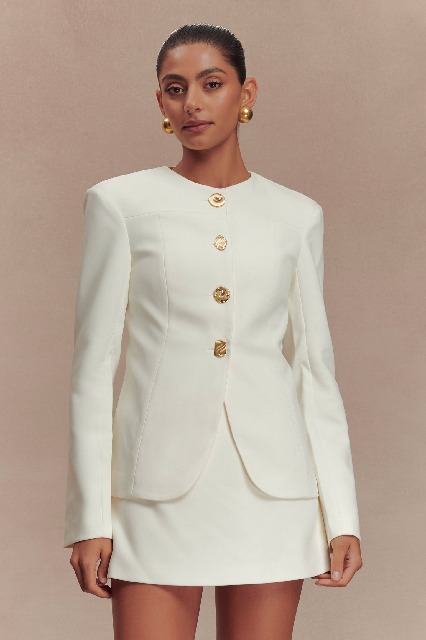 Blazer Asia à boutons mixtes - Ivoire