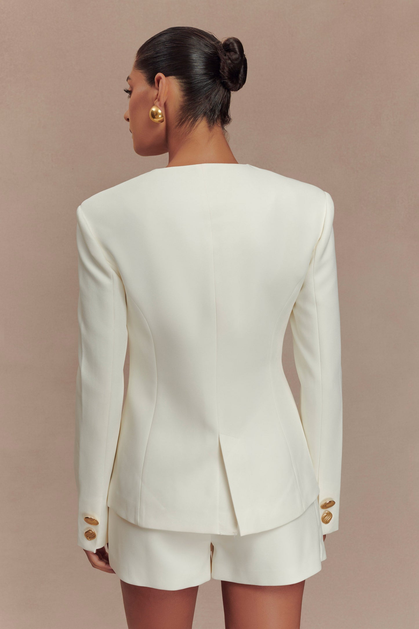Blazer Asia à boutons mixtes - Ivoire