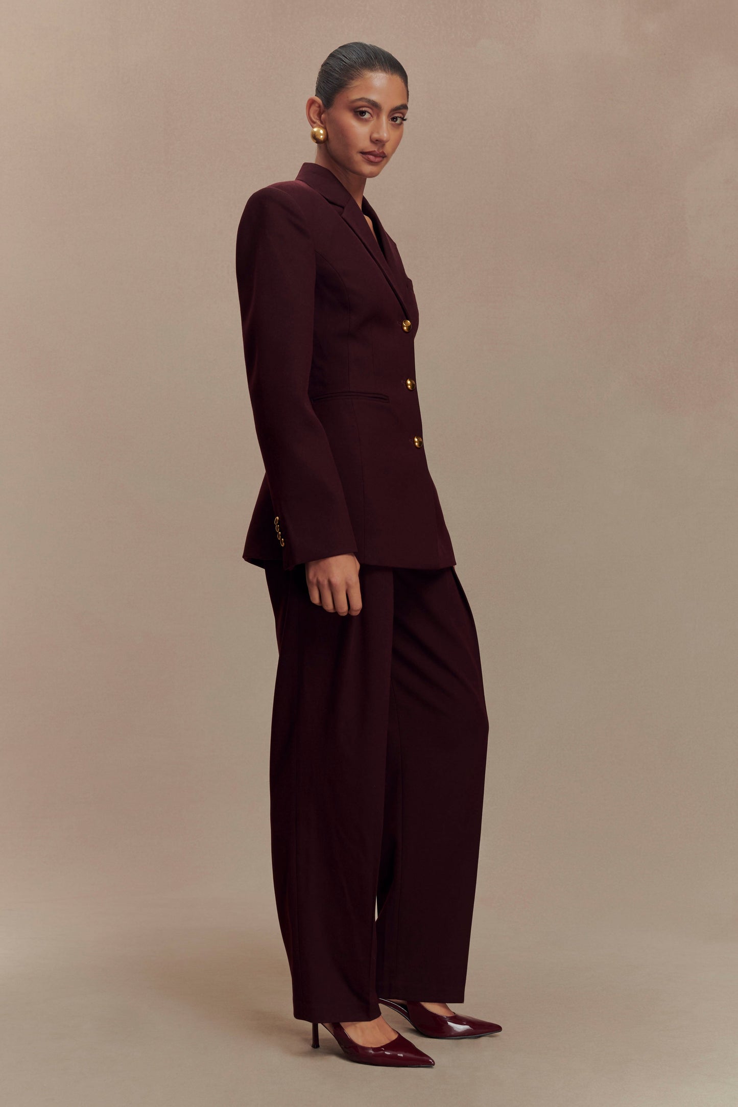 Blazer à taille ajustée Bellamy - Brun-rouge