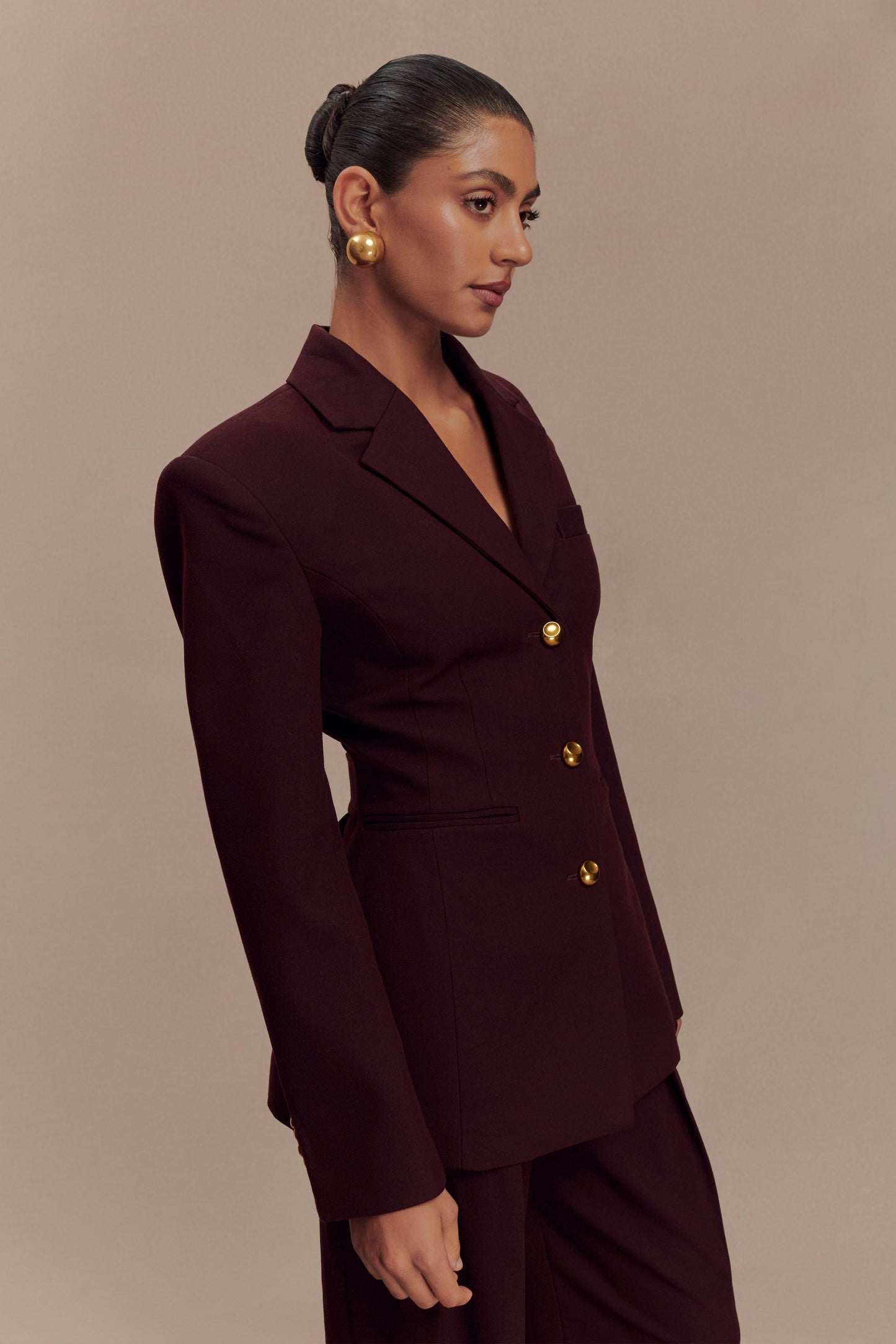 Blazer à taille ajustée Bellamy - Brun-rouge