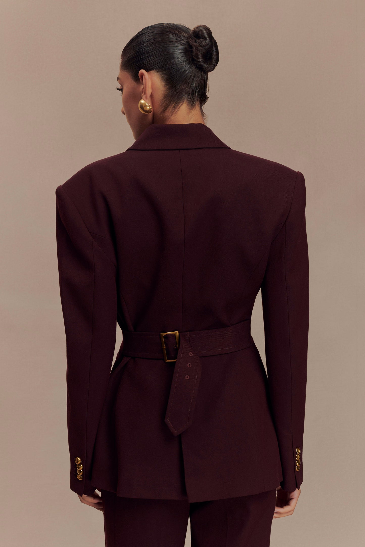 Blazer à taille ajustée Bellamy - Brun-rouge