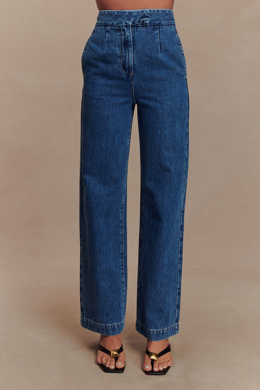 Jeans Rayne à jambes larges - Bleu des années 90