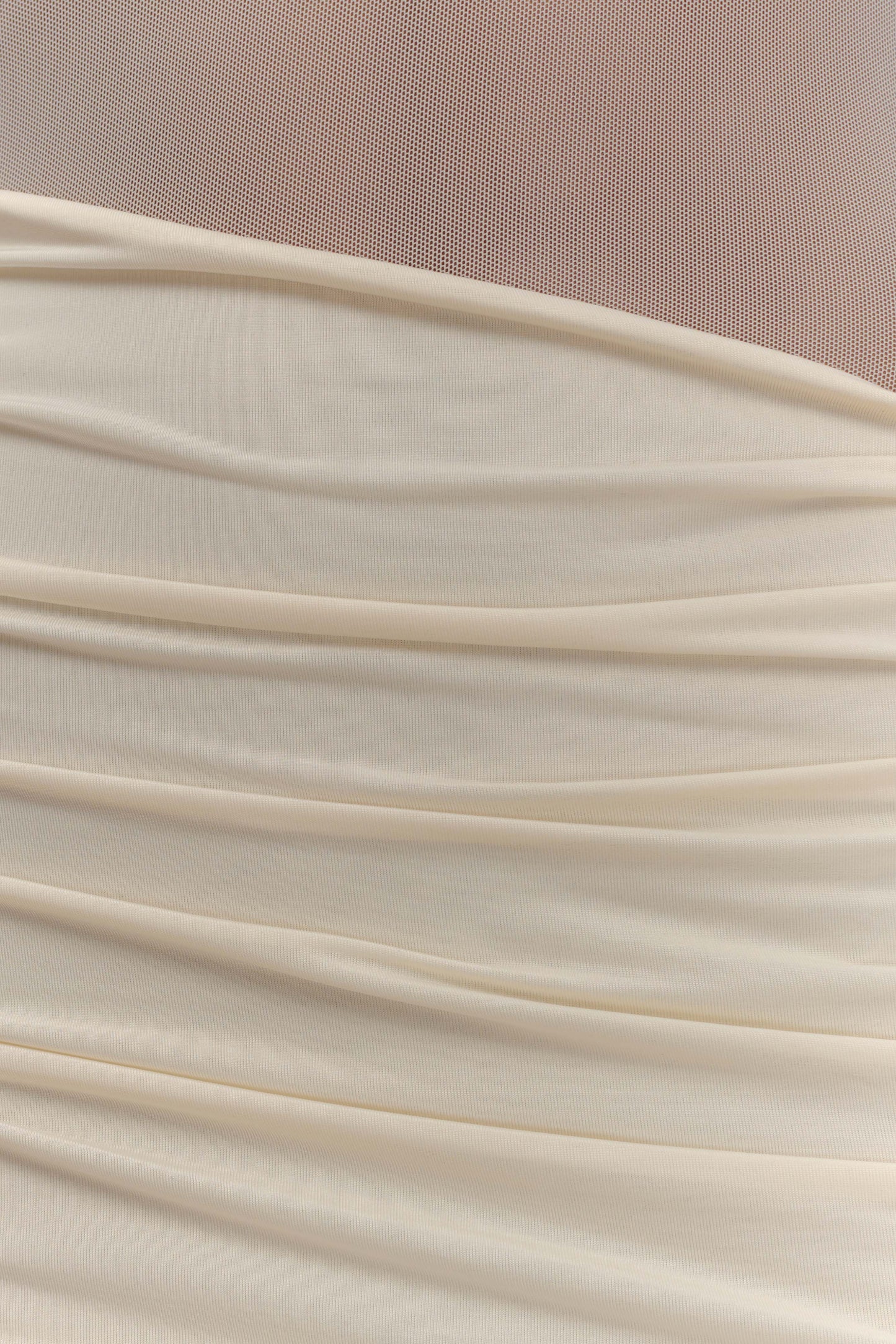 Robe maxi en maille à une épaule Dallas - Ivoire