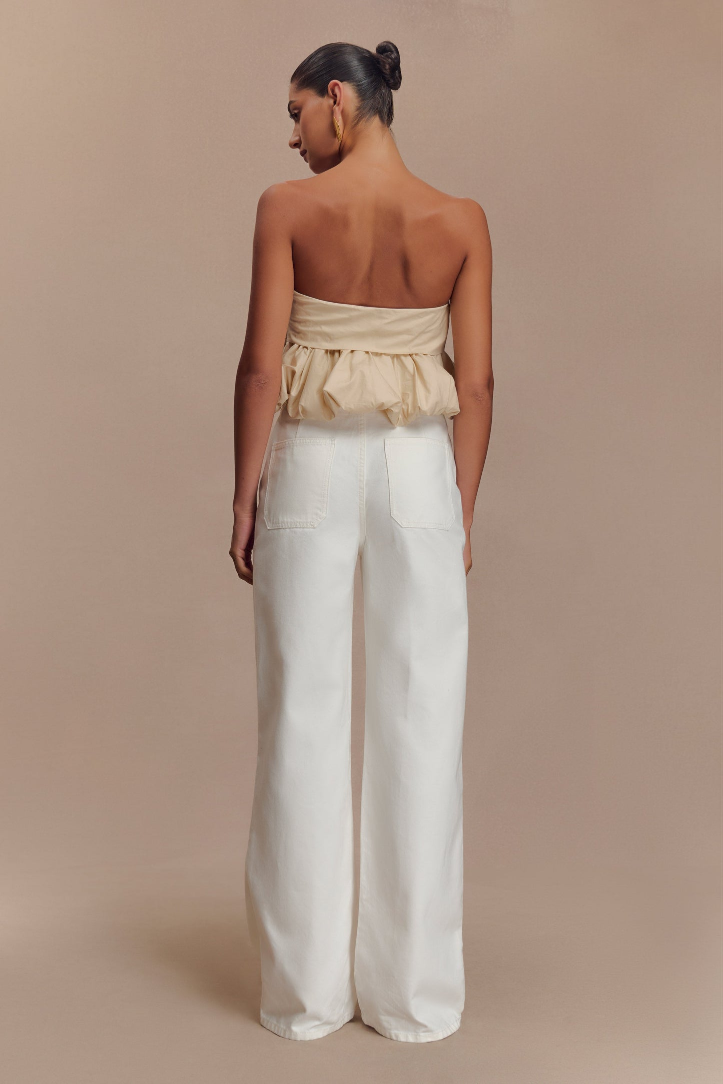 Jeans en jean taille mi-haute Caitlin - Blanc