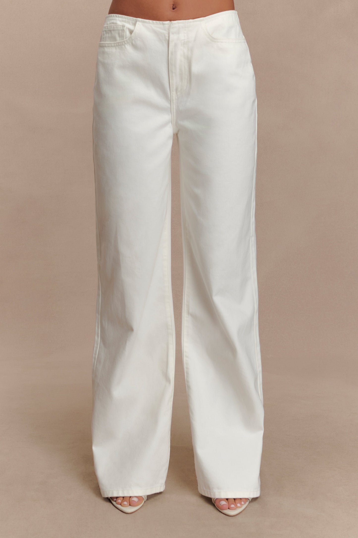Jeans en jean taille mi-haute Caitlin - Blanc