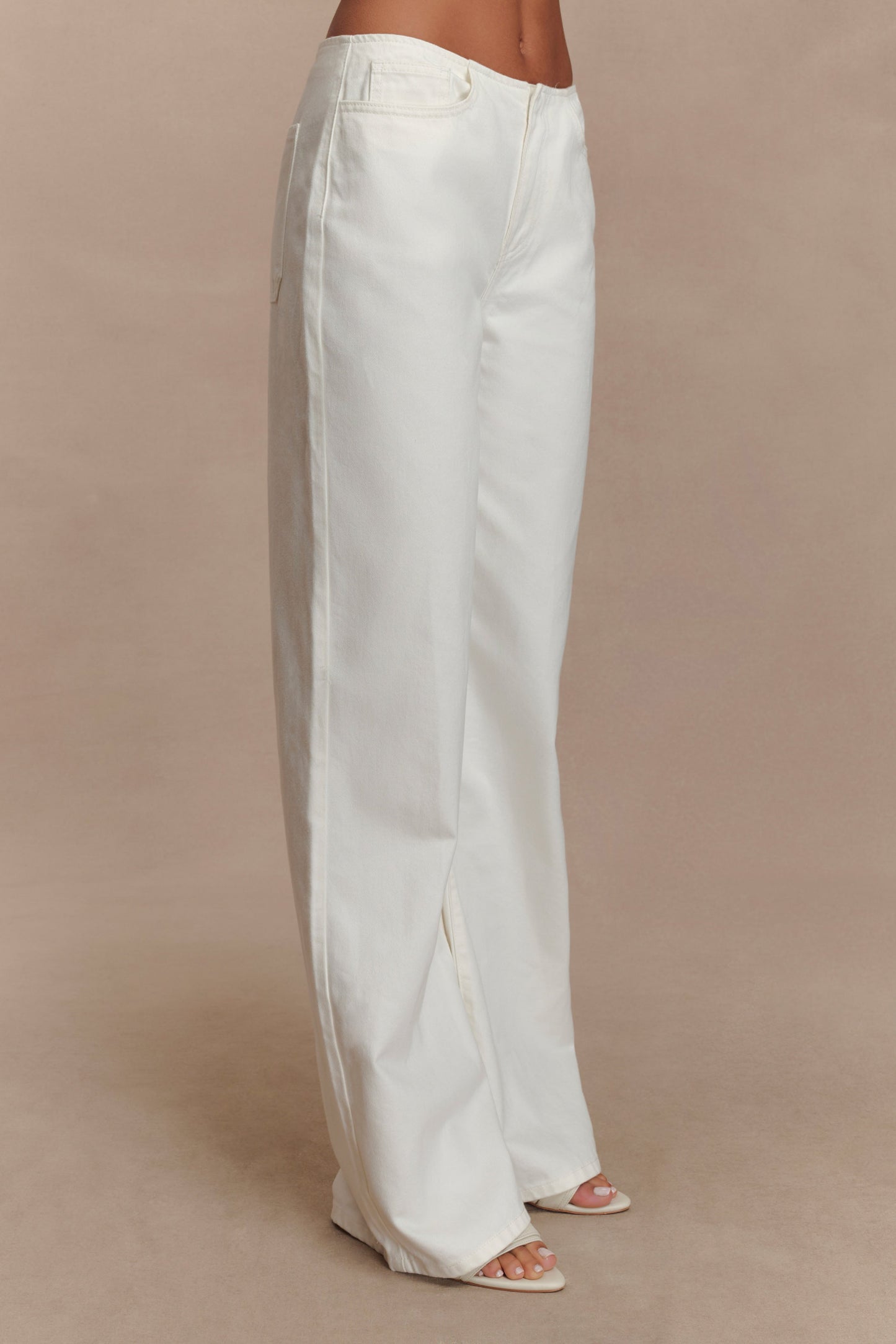 Jeans en jean taille mi-haute Caitlin - Blanc