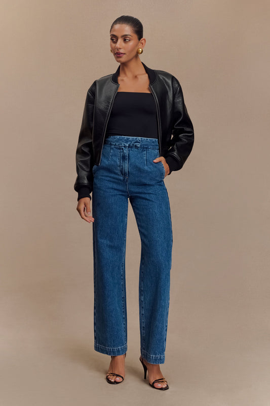 Bomber en simili cuir Codi - Noir