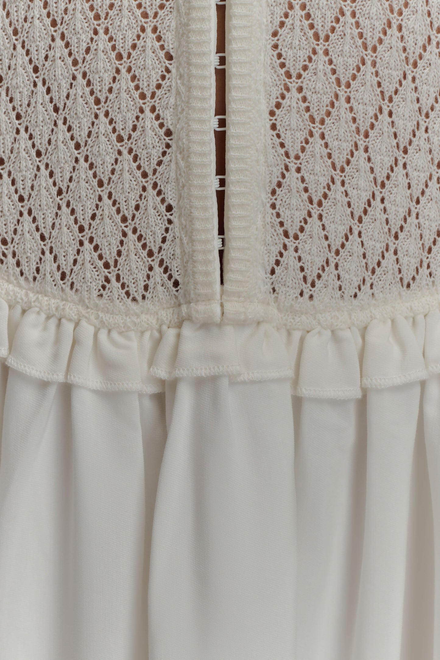 Robe midi en tricot pointelle Tahlia - Blanc