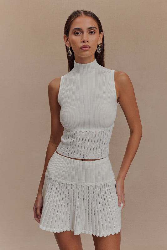 Top en tricot pointelle Indy - Ivoire