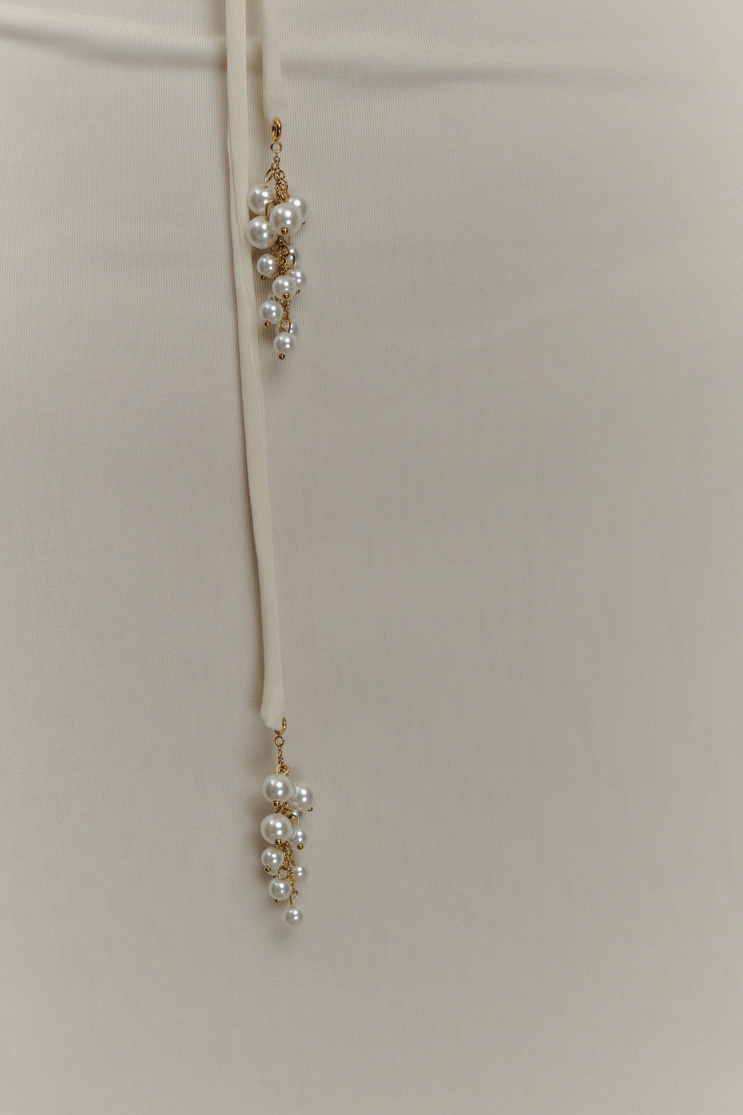Robe Maxi Beryl Étroite avec Perles - Ivoire