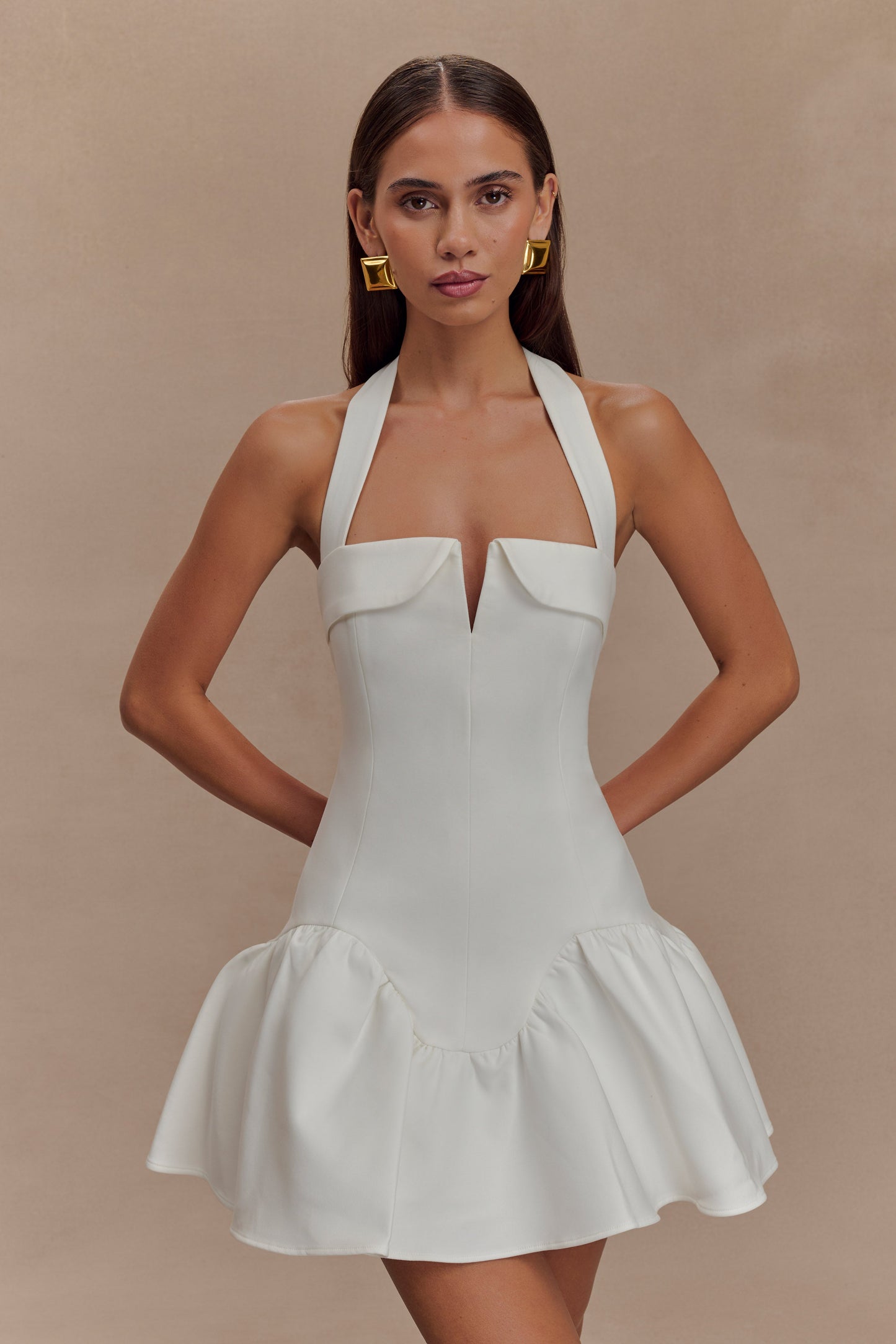 Mini-robe à bretelles Calipso - Blanc