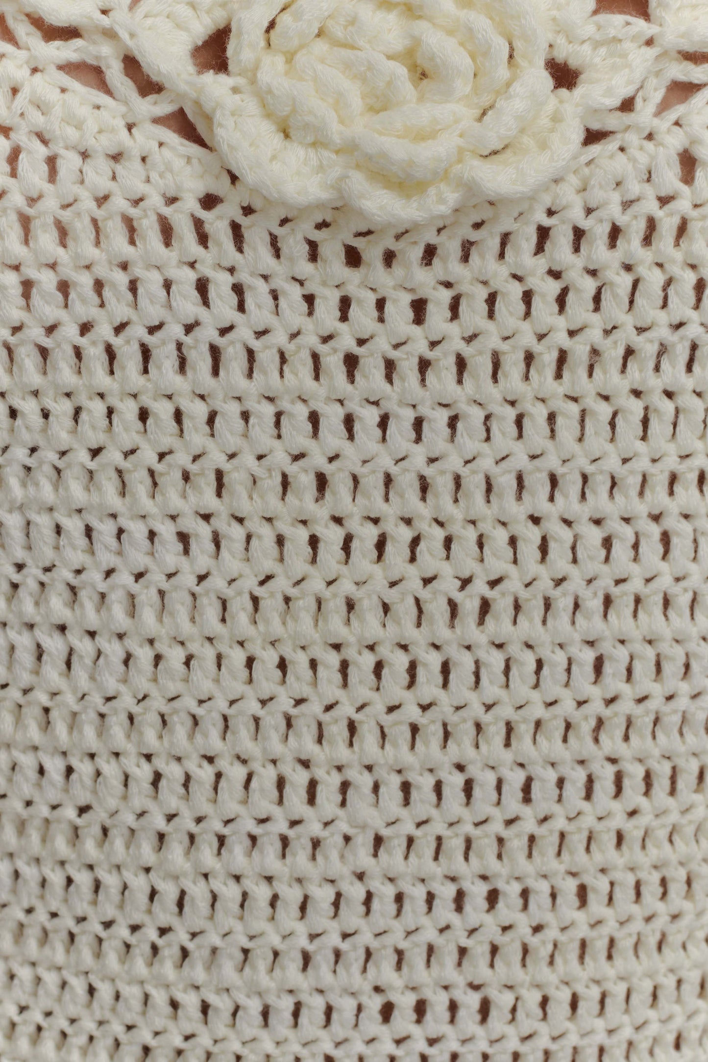 Mini-robe en crochet floral Liyah - Ivoire