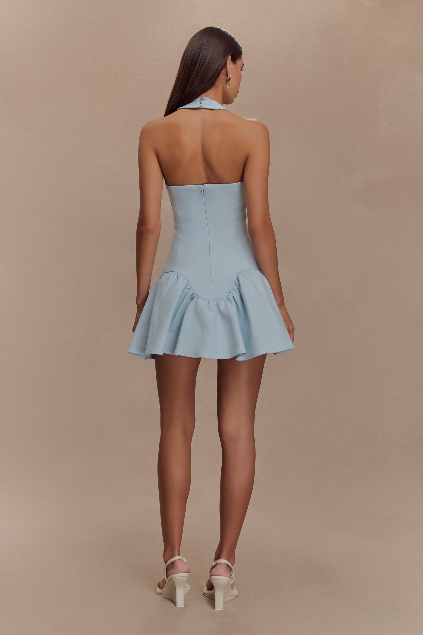Mini-robe à bretelles Calipso - Bleu bleuet