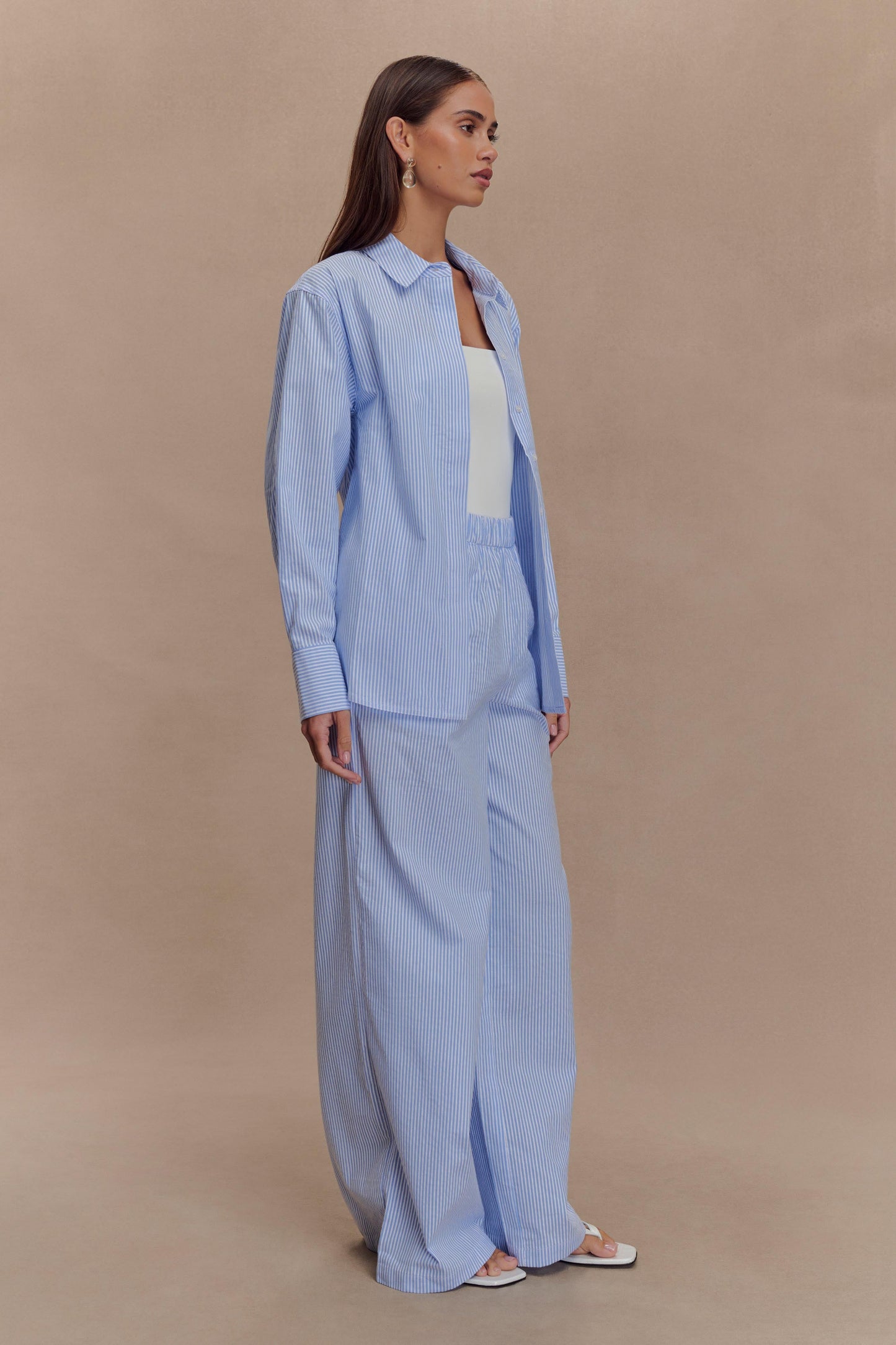 Pantalon à larges jambes Hansen - Rayures bleues