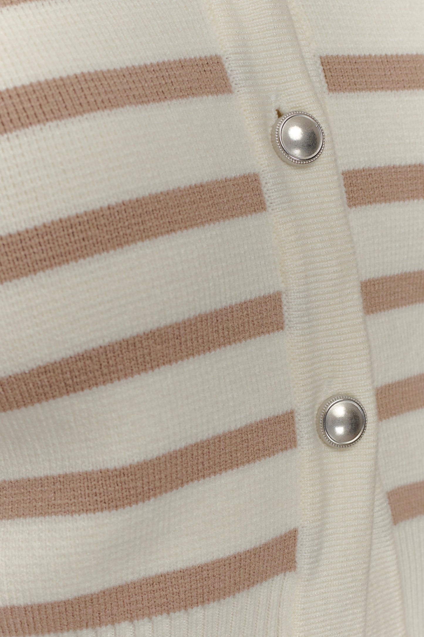 Cardigan en tricot rayé Tanner - Nude/Blanc
