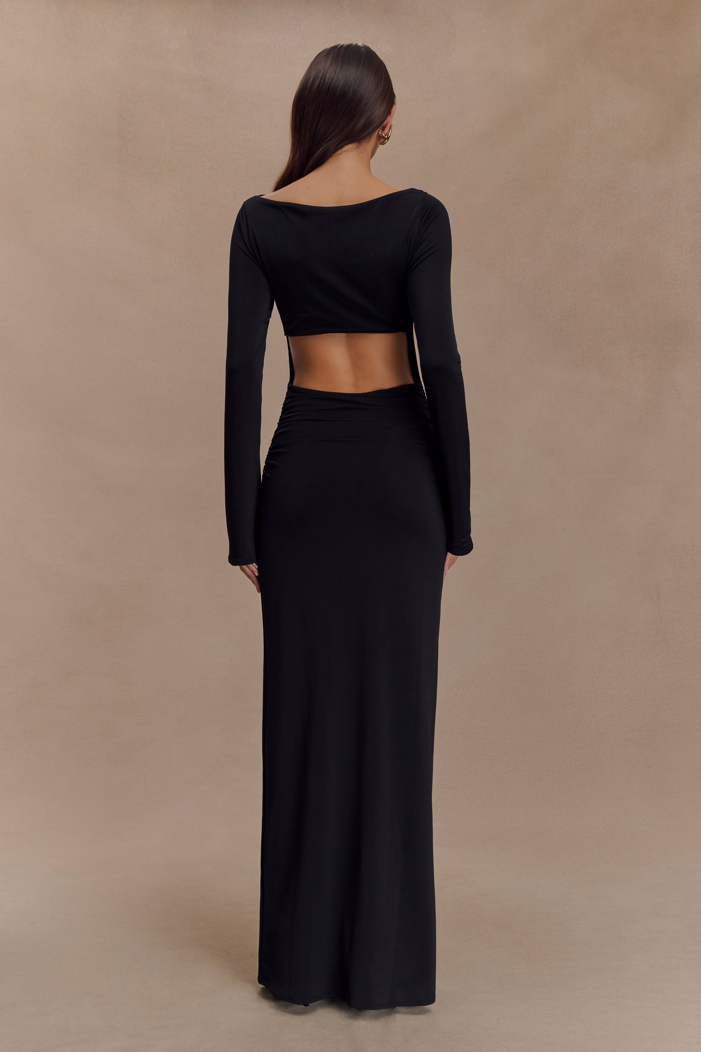 Robe Maxi Vienna en Mousseline à Découpes - Noir