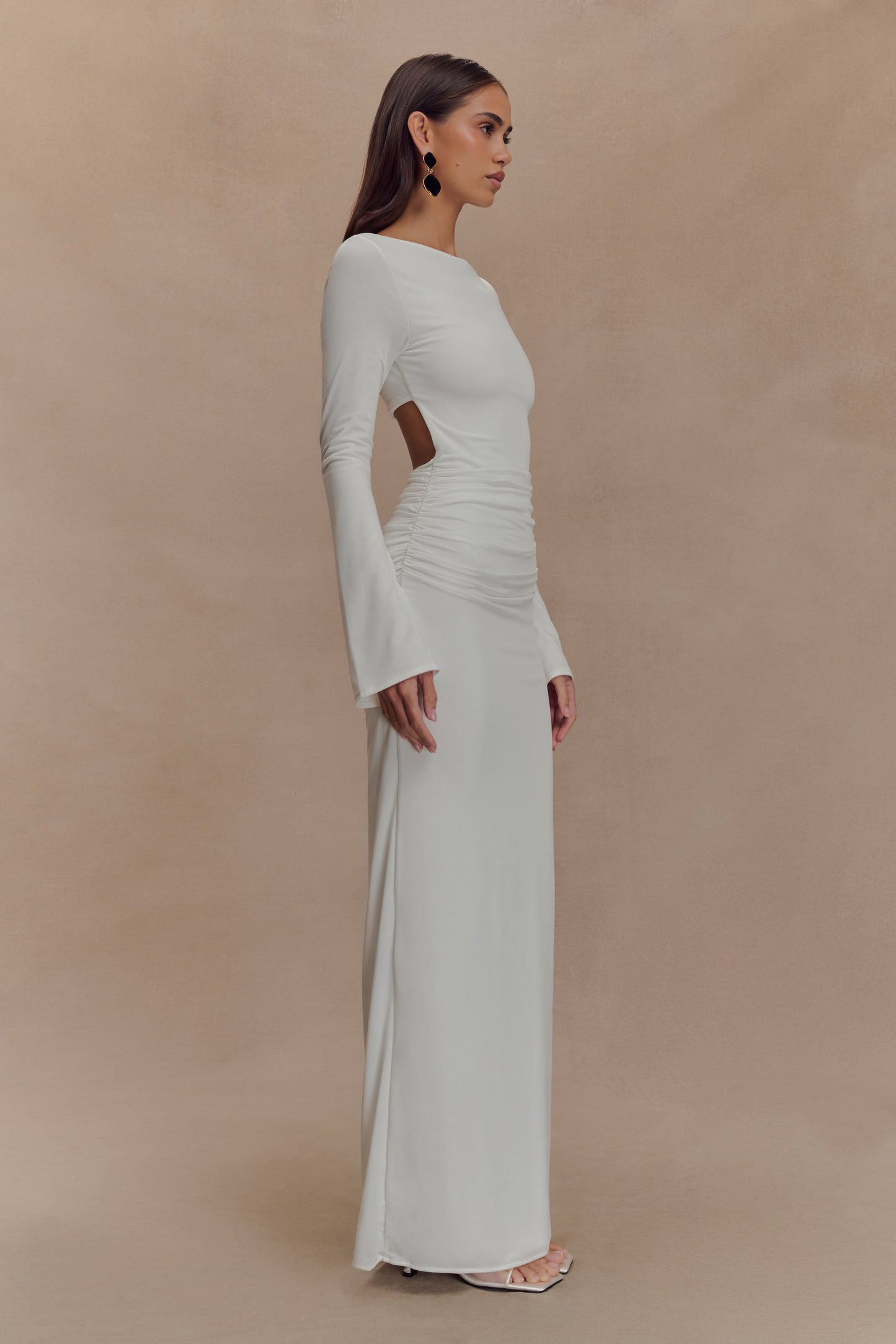 Robe Maxi Vienna en Jersey Découpe - Blanc